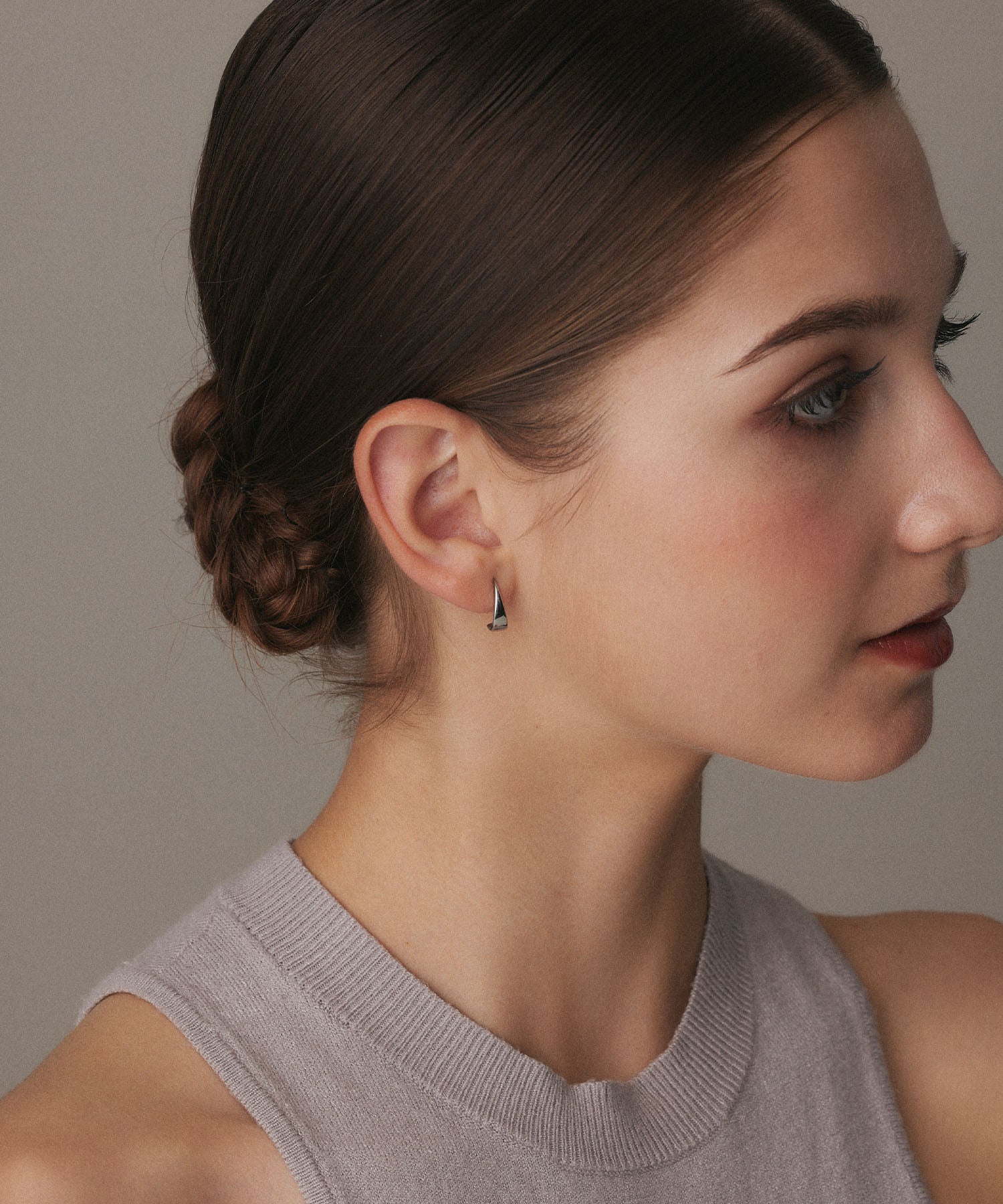 [Silver] Flat Icicle Earrings