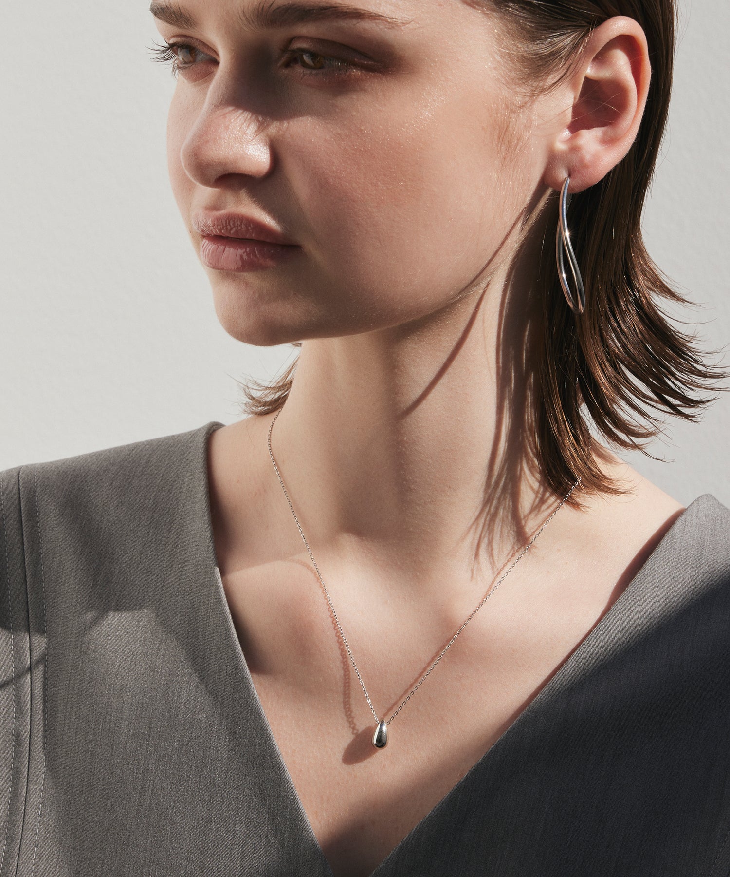 [Silver] Big Drop Earrings