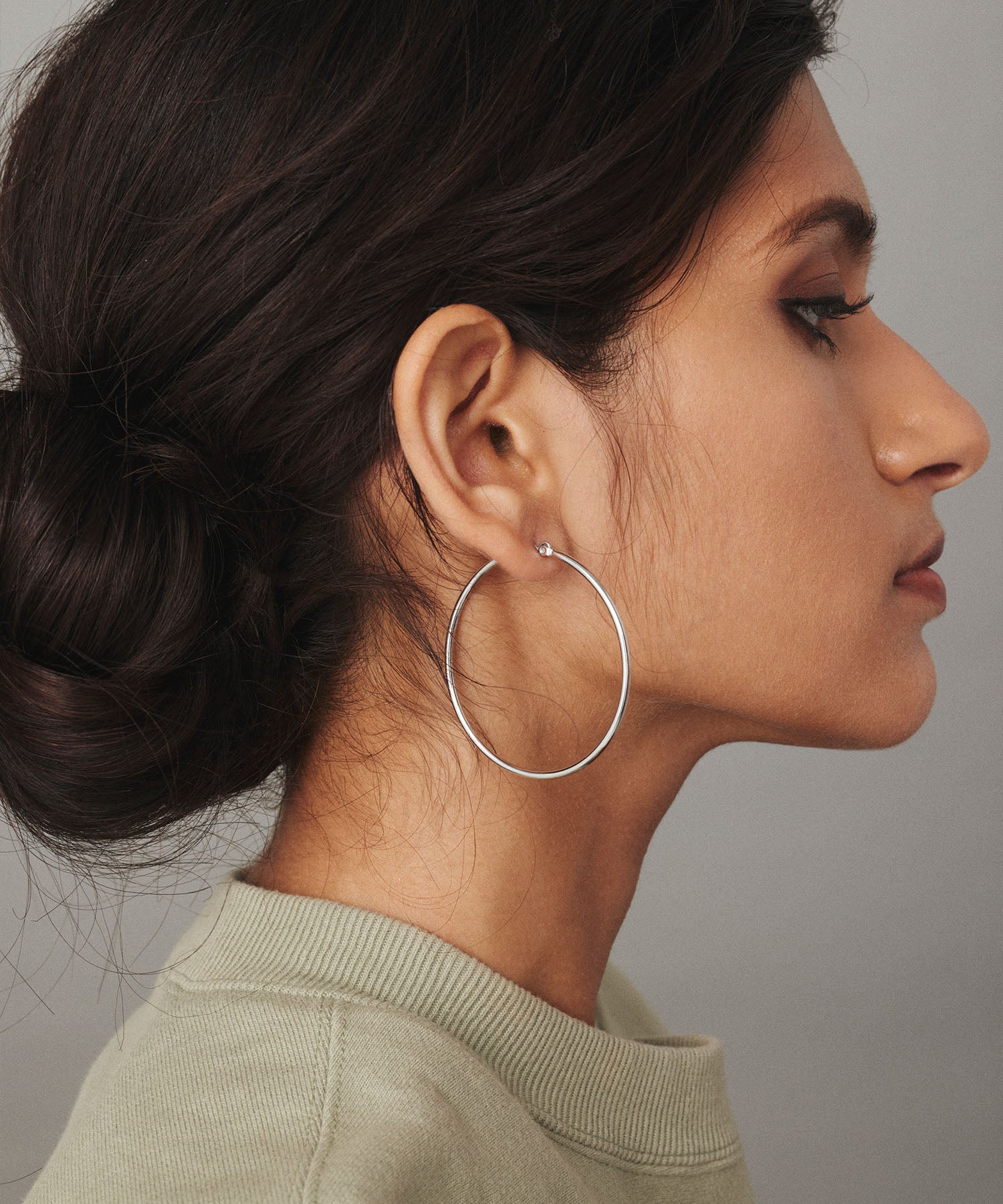 [Silver] Loop earrings 50mm