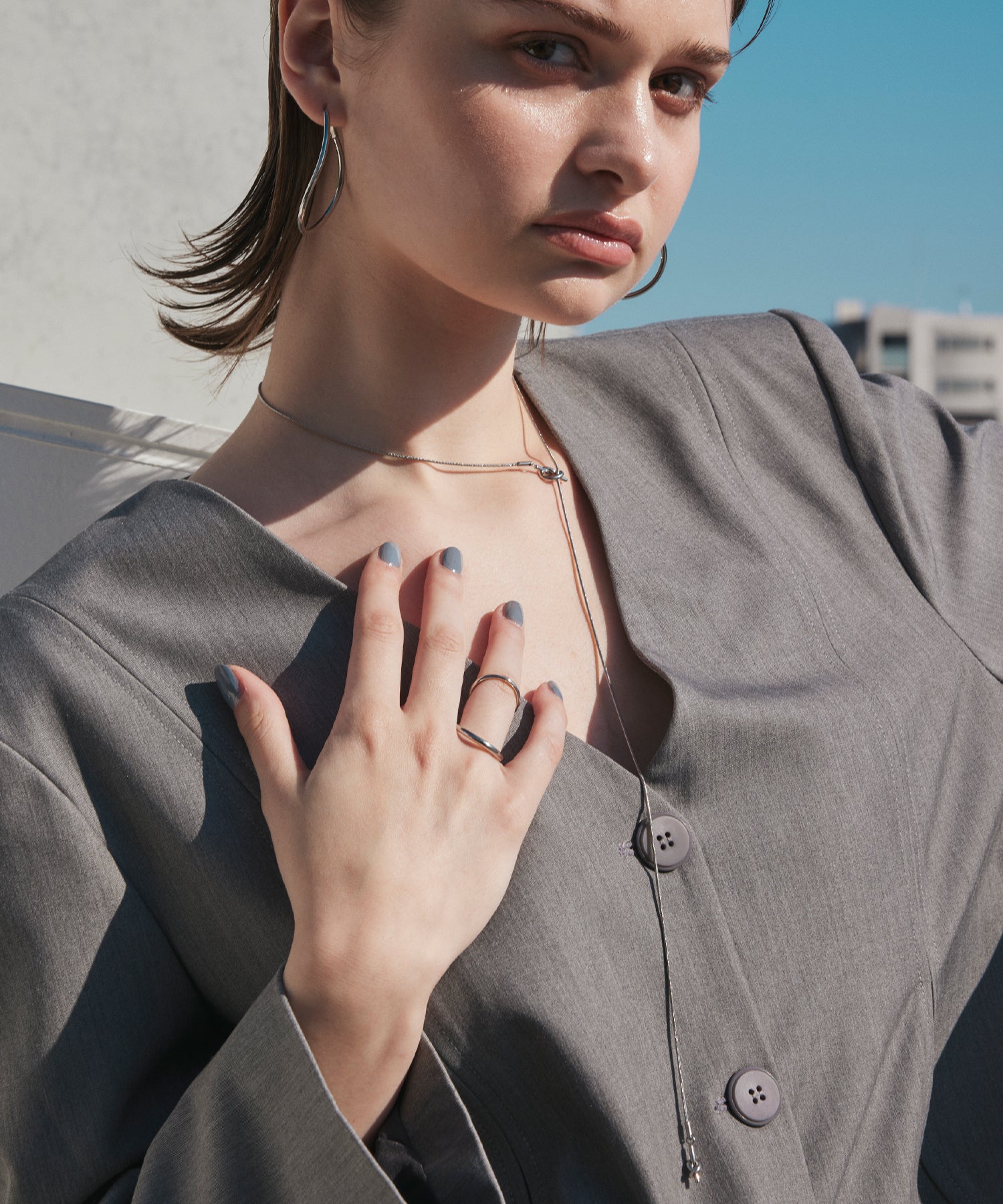 [Silver] Big Drop Earrings
