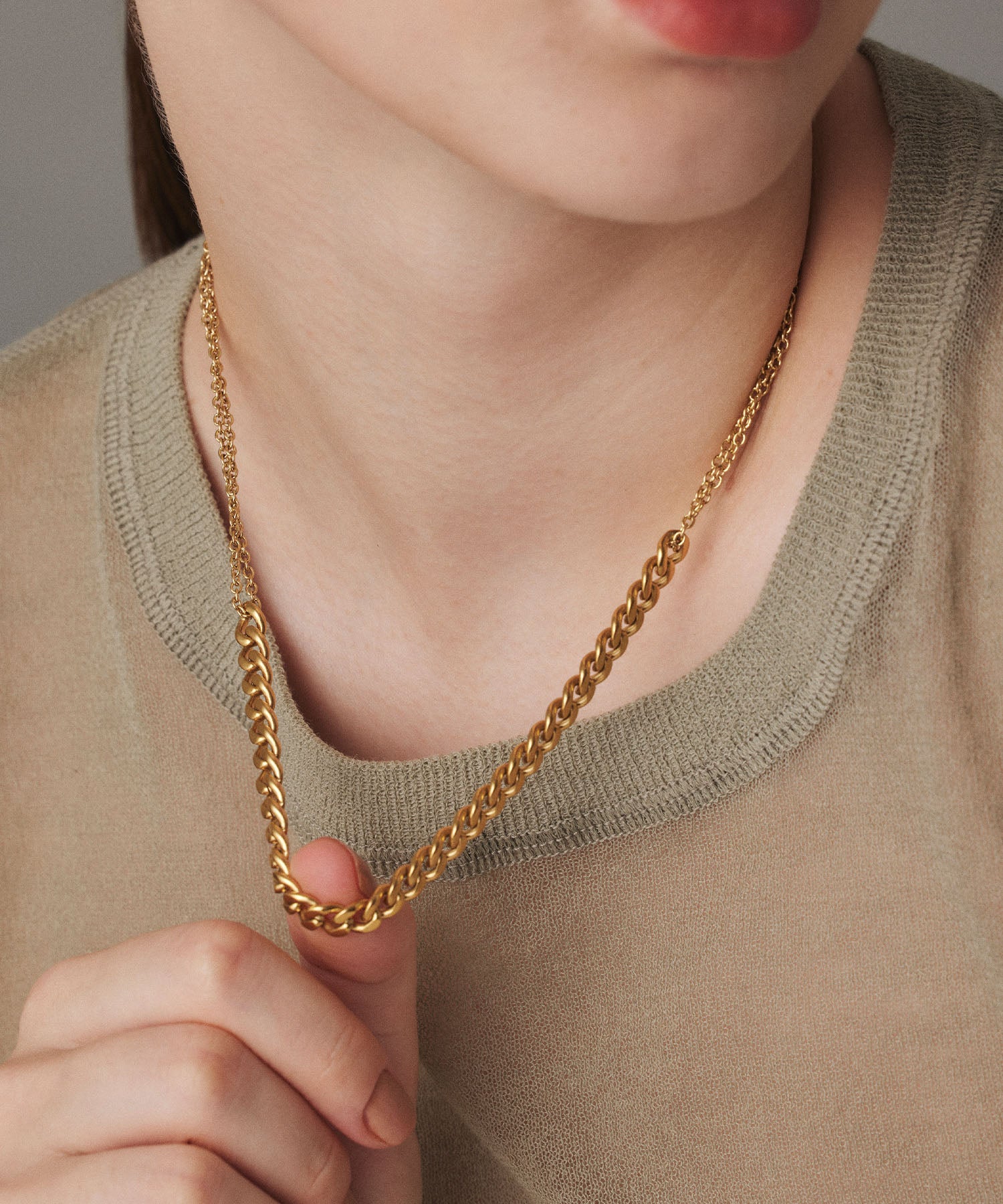 [Gold] Double Chain Necklace
