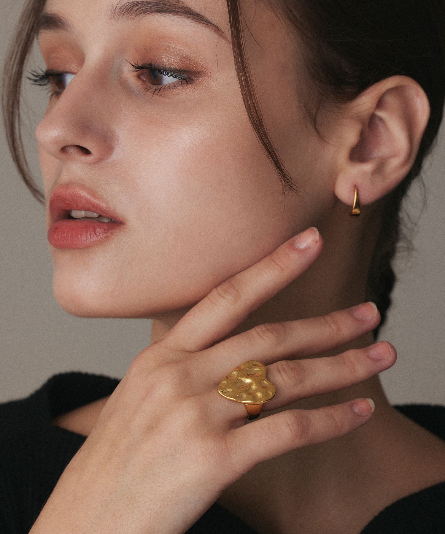 [Gold] Flat Icicle Earrings
