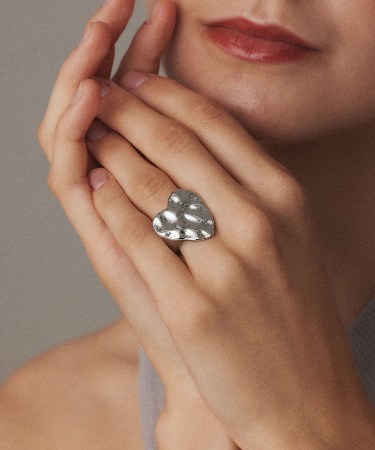 [Silver] Bumpy Heart Ring