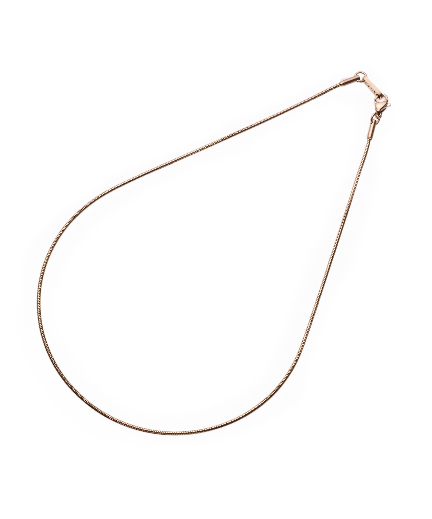 ピンクゴールド]1mmスネークチェーンネックレス/39cm