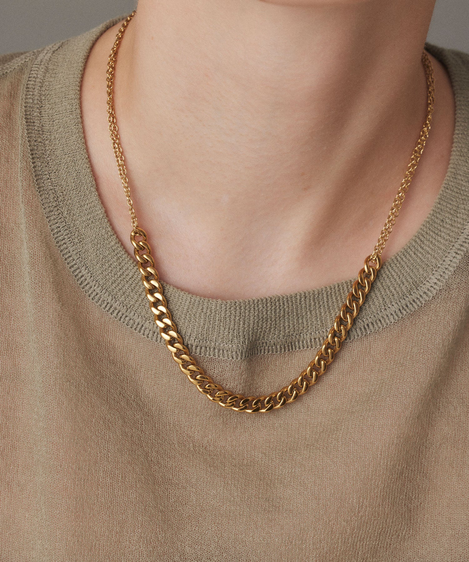 [Gold] Double Chain Necklace
