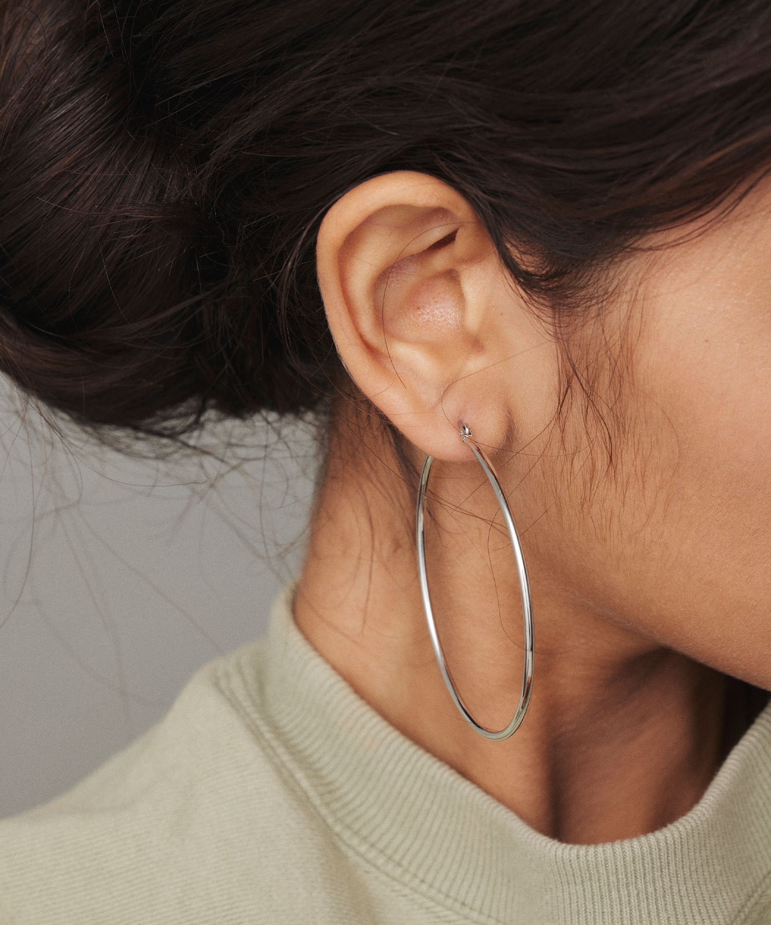 [Silver] Loop earrings 60mm