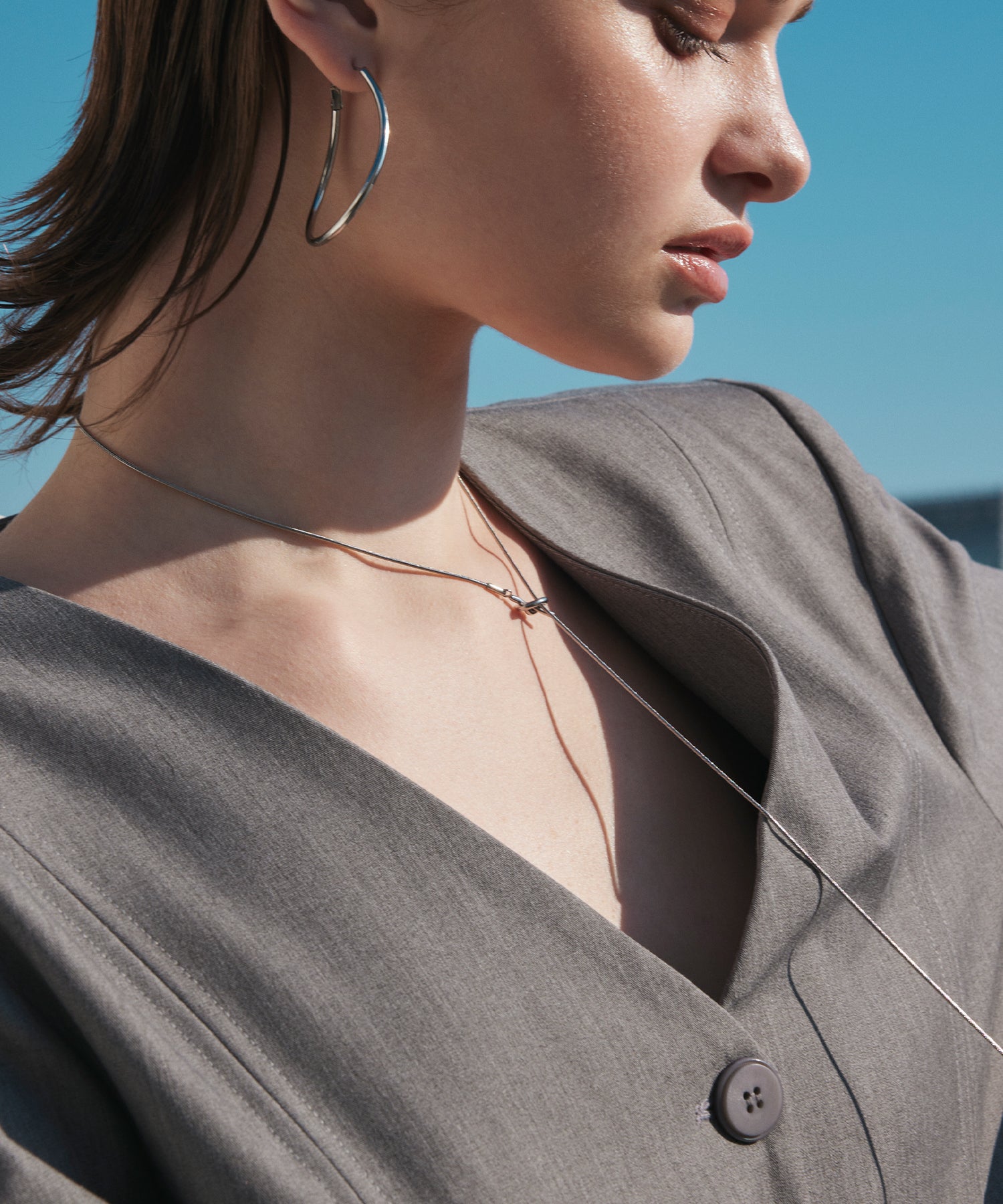 [Silver] Big Drop Earrings