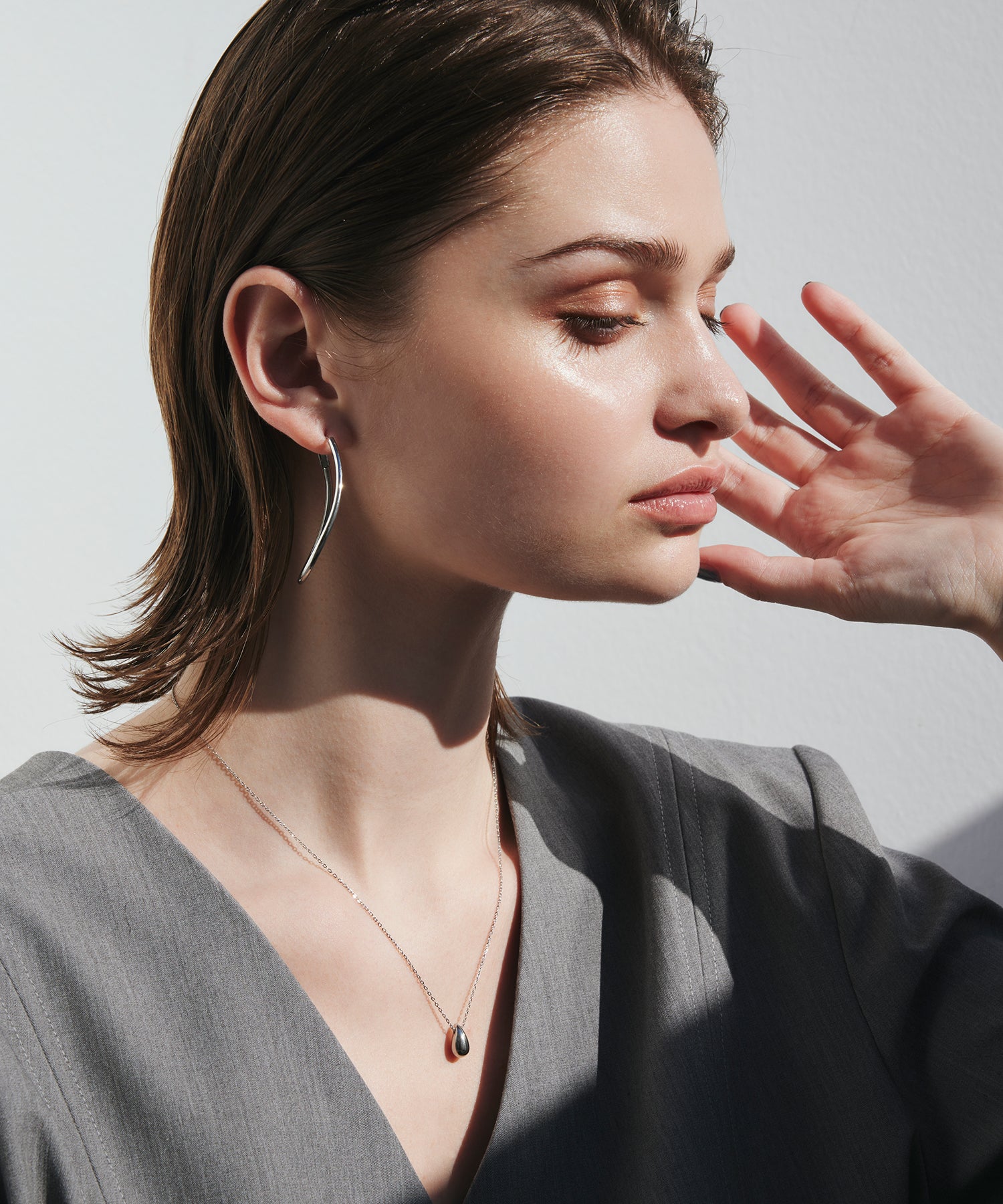 [Silver] Big Drop Earrings