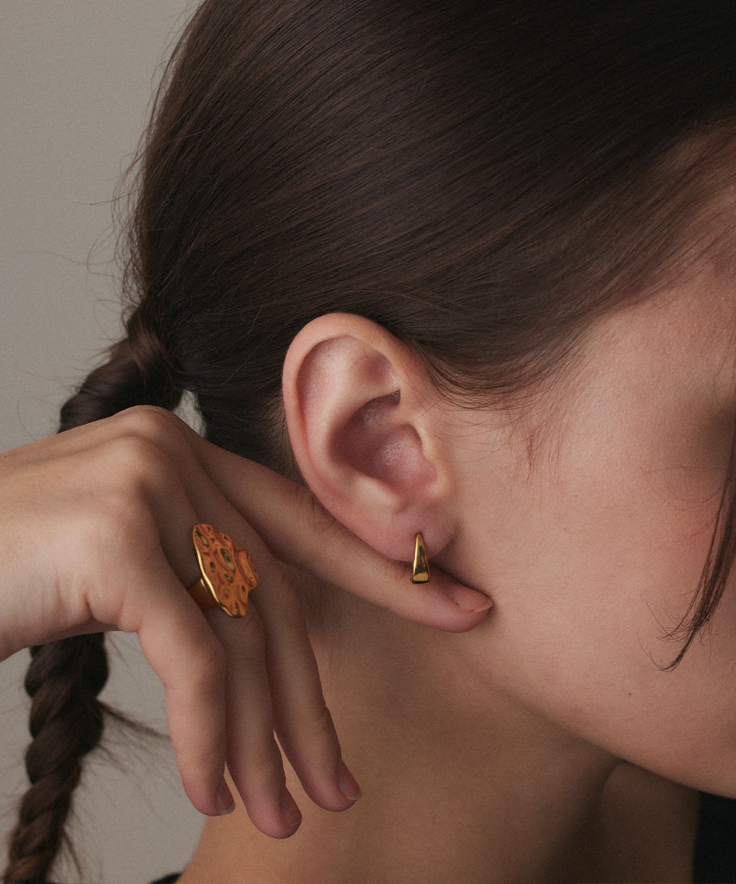 [Gold] Flat Icicle Earrings