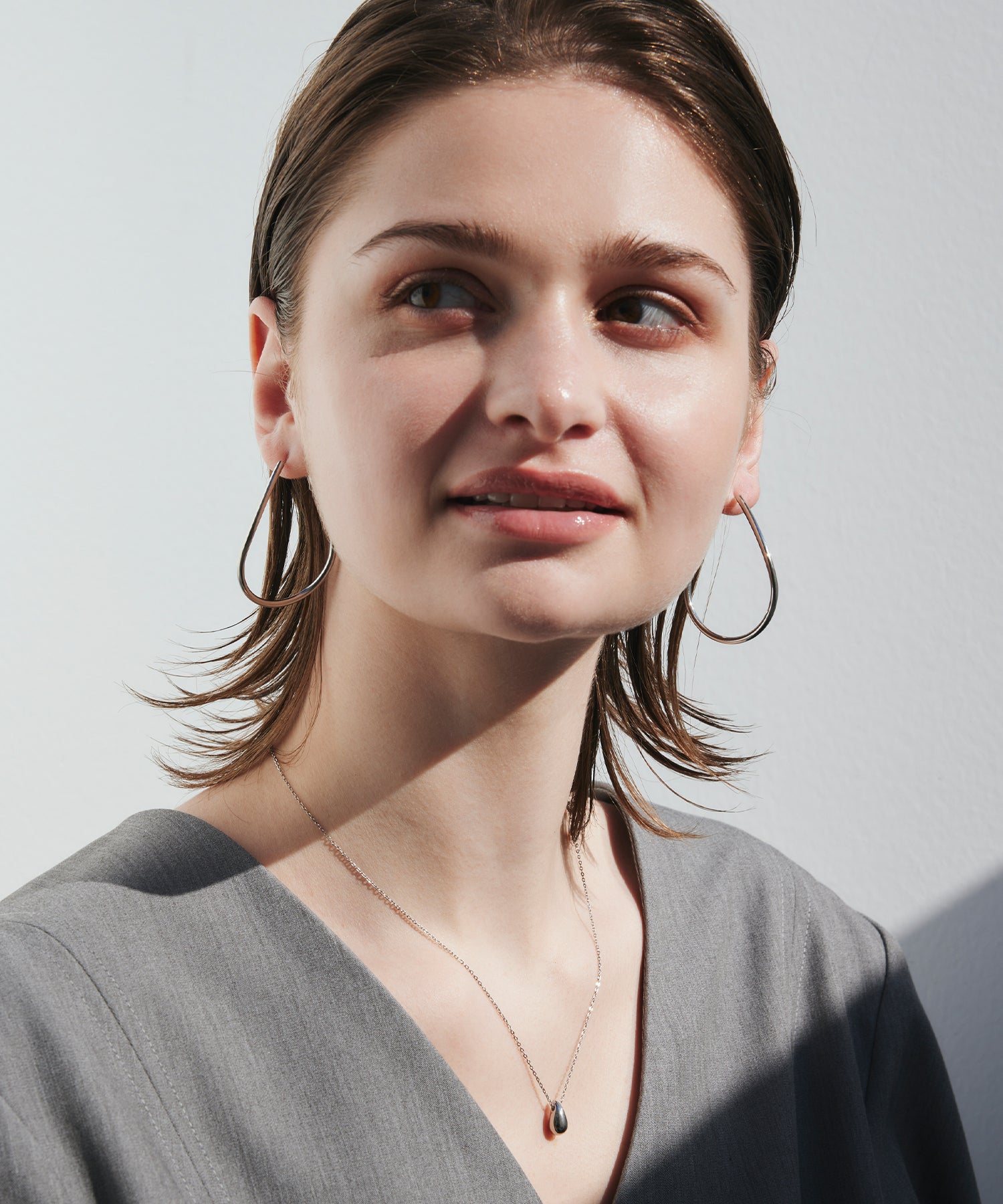 [Silver] Big Drop Earrings