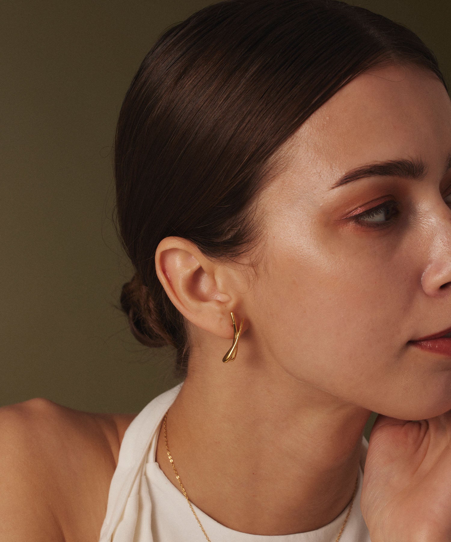 [Gold] Asymmetrical Cross Earrings