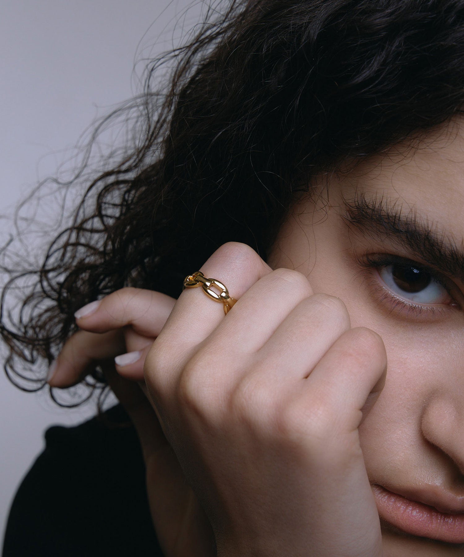 [ゴールド]ビーンチェーンリング