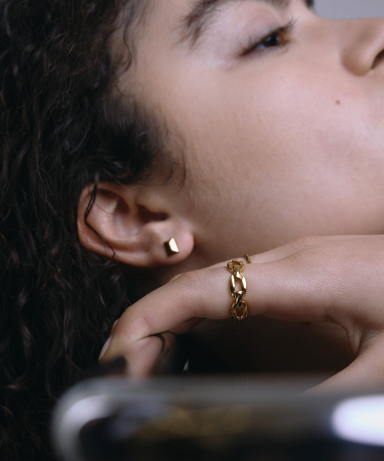 [ゴールド]ビーンチェーンリング