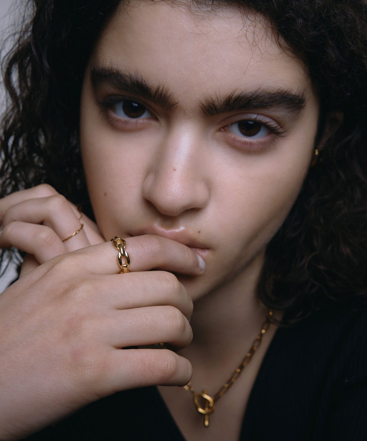 [ゴールド]ビーンチェーンリング