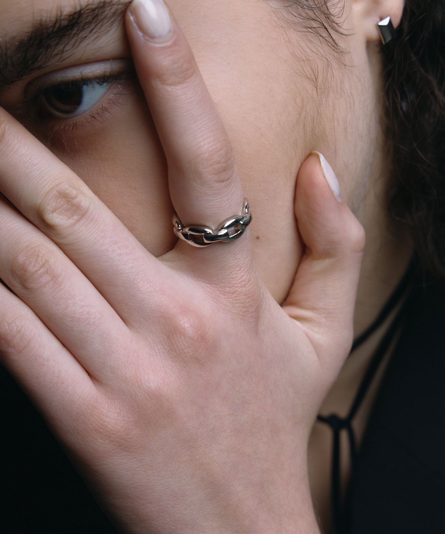 [シルバー]ビーンチェーンリング