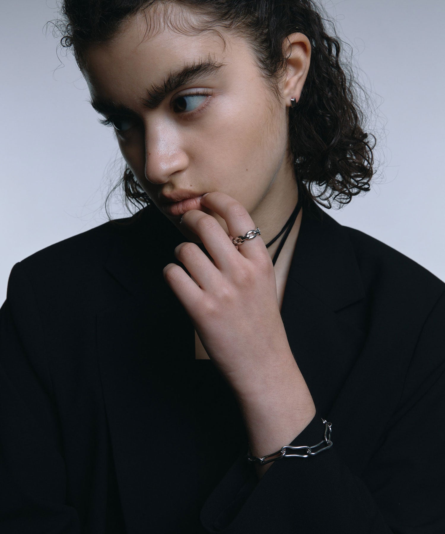 シルバー]ビーンチェーンリング