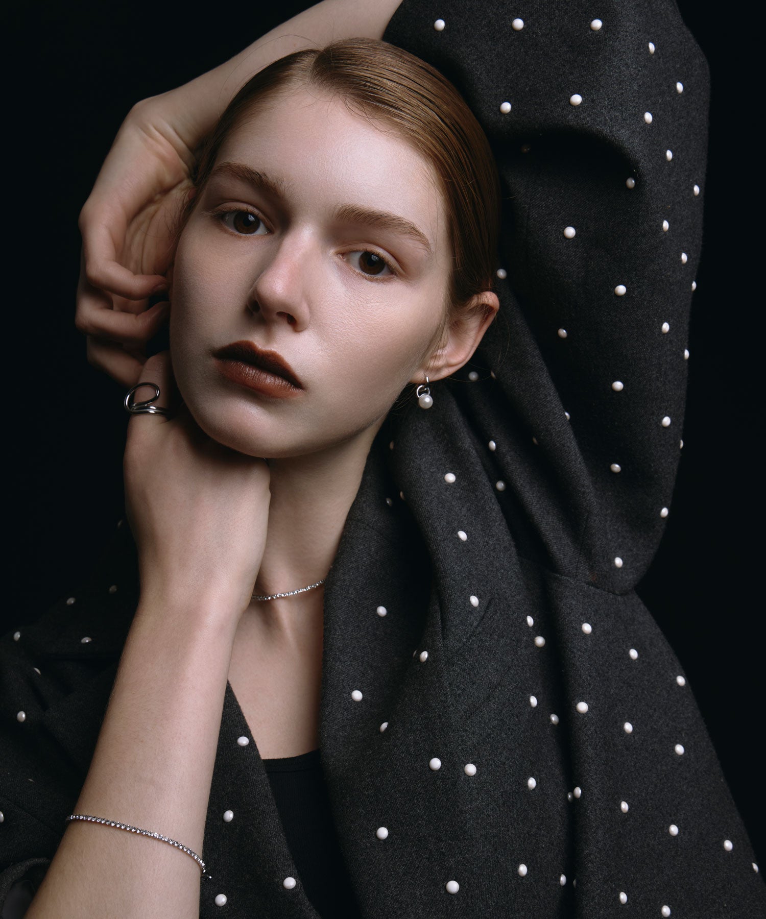 [シルバー]ビジューブレスレット