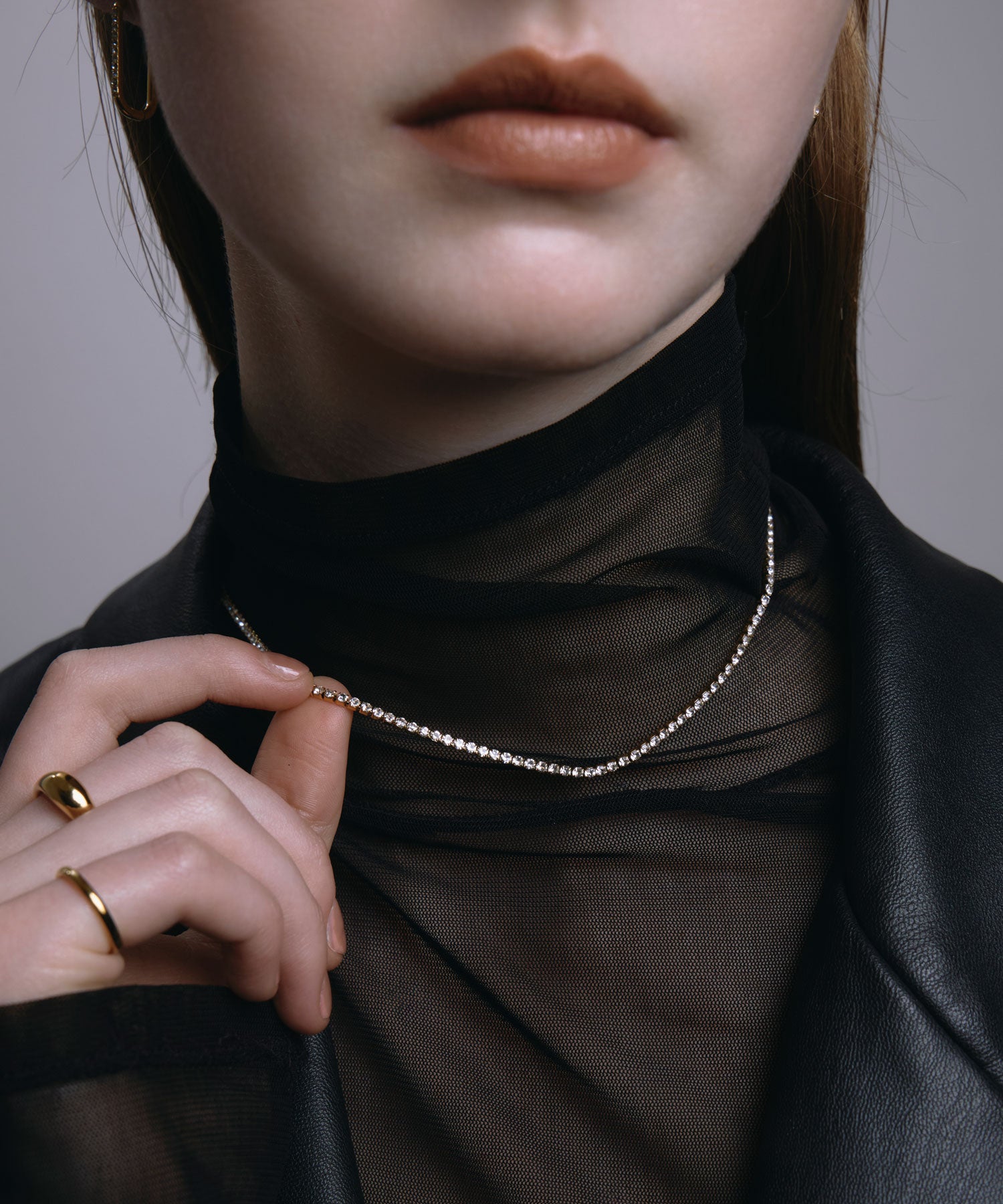 ゴールド]ビジューネックレス