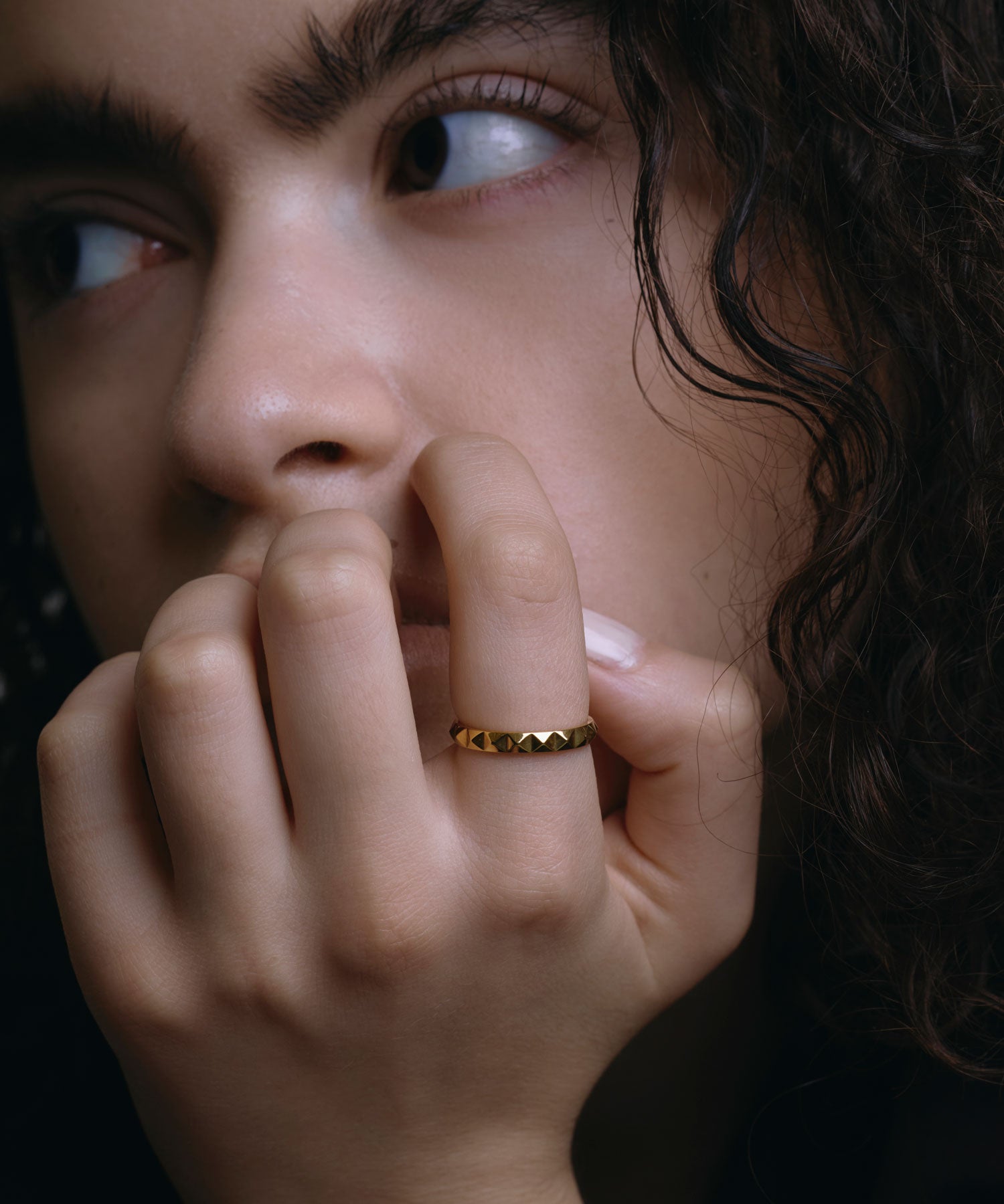 [ゴールド]ブロックカットリング