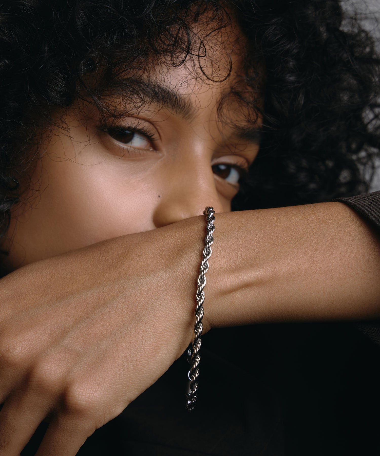 【予約販売(2月中旬発送予定)】[シルバー]ブレイディドブレスレット18cm