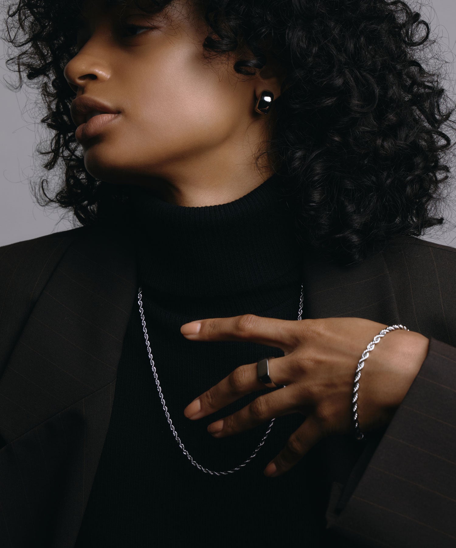 【予約販売(2月中旬発送予定)】[シルバー]ブレイディドブレスレット18cm