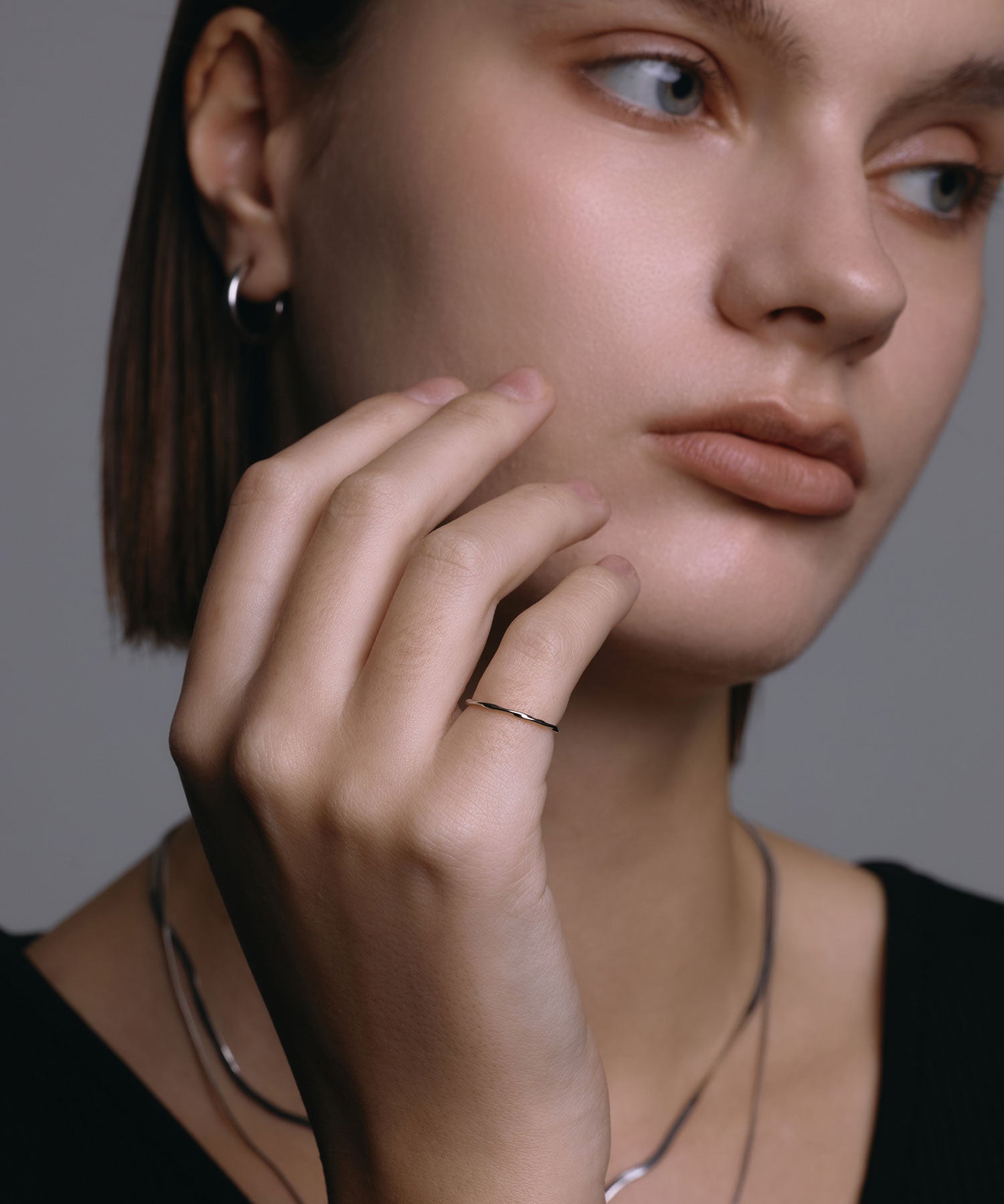 [Silver] Broad Twist Pinky Ring