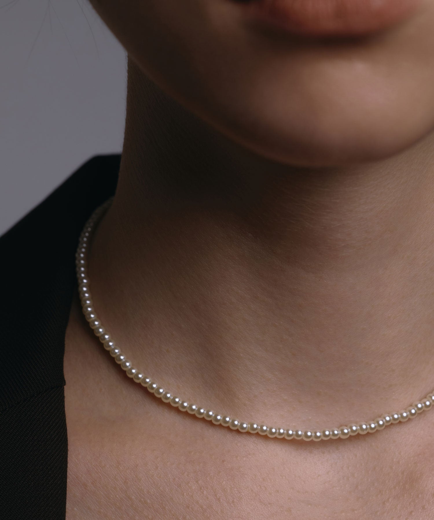 [ゴールド]ベーシックミニパールネックレス34cm