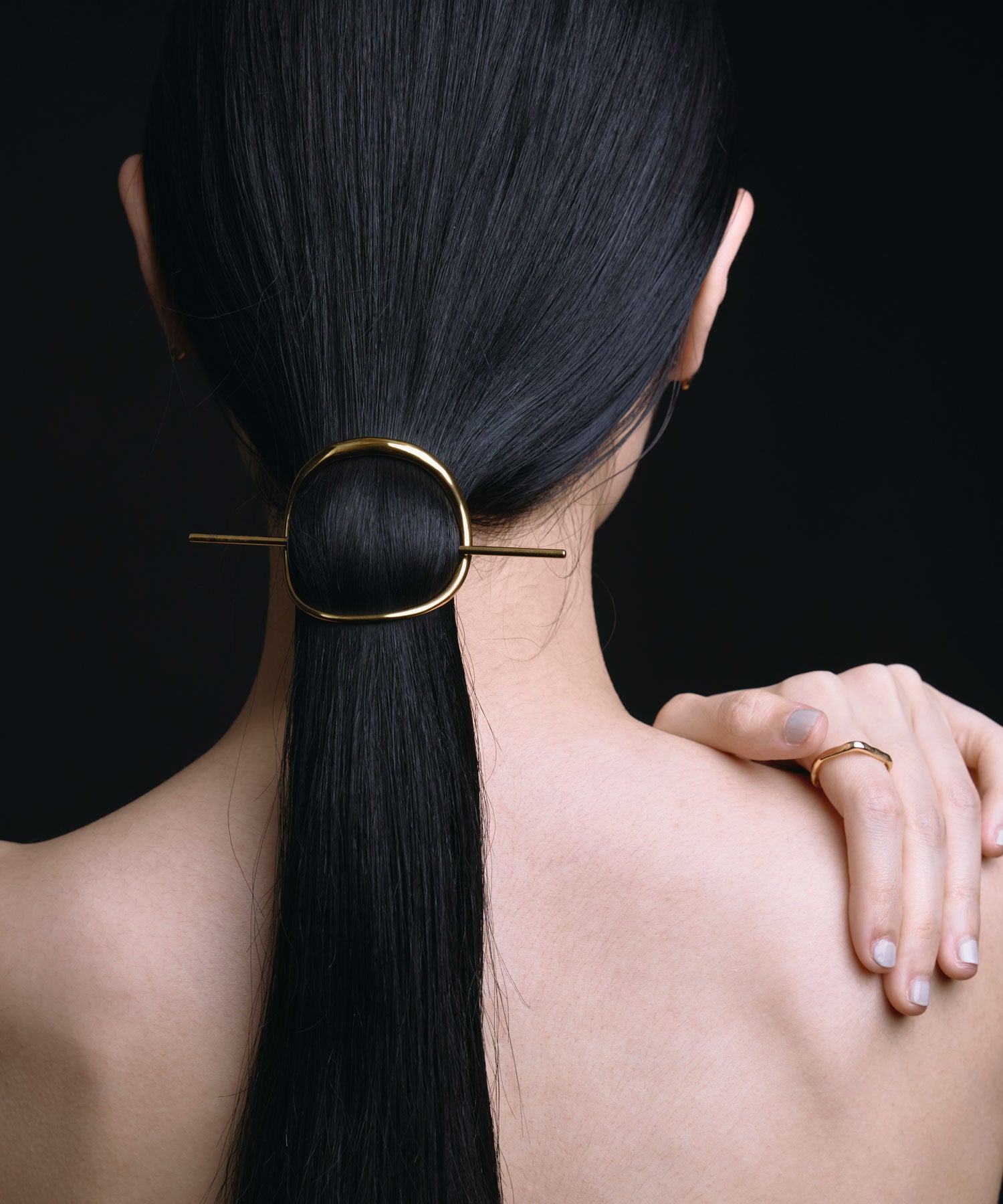 [金色]圓形框架髮夾