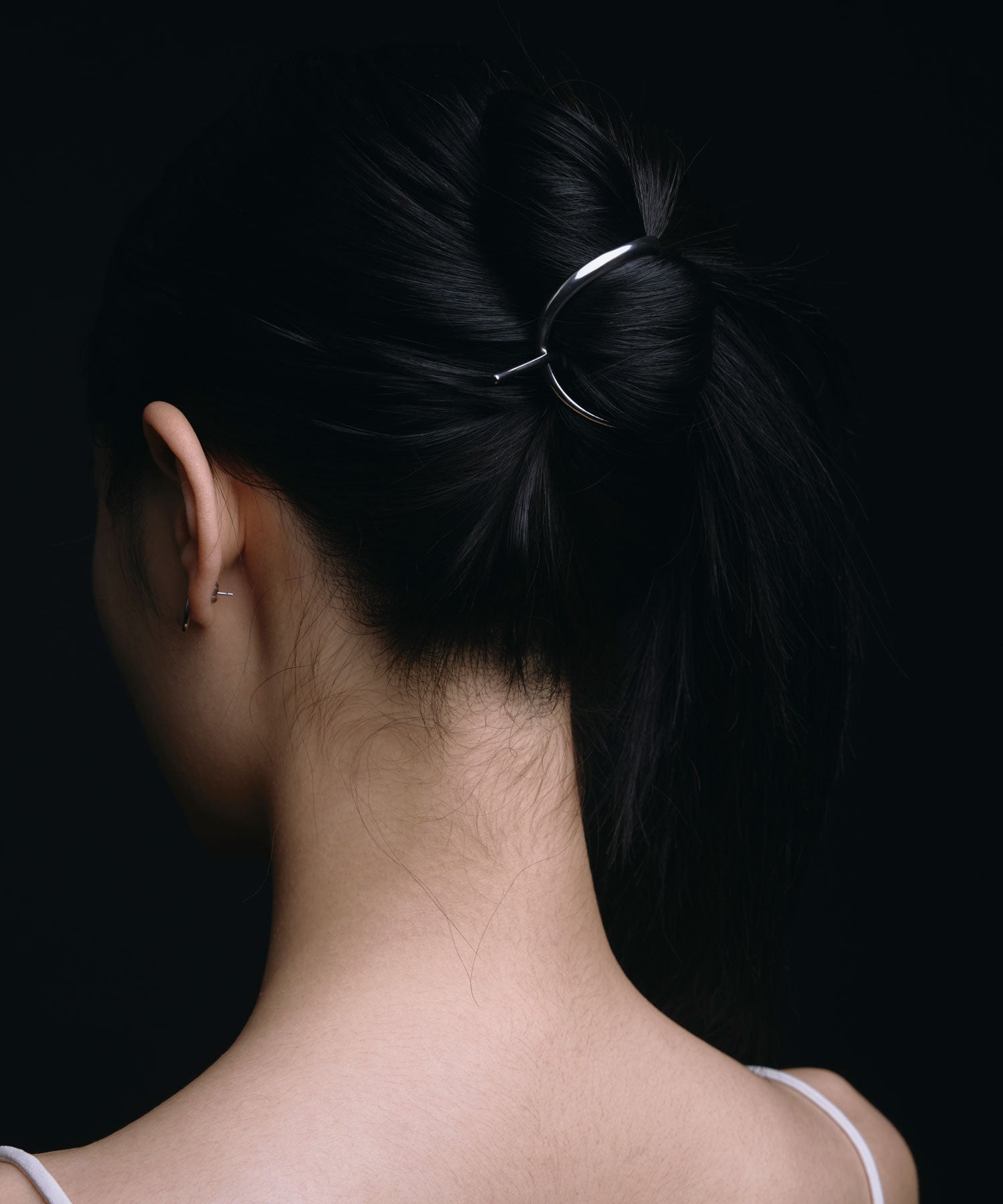 [銀色]圓形框架髮飾夾