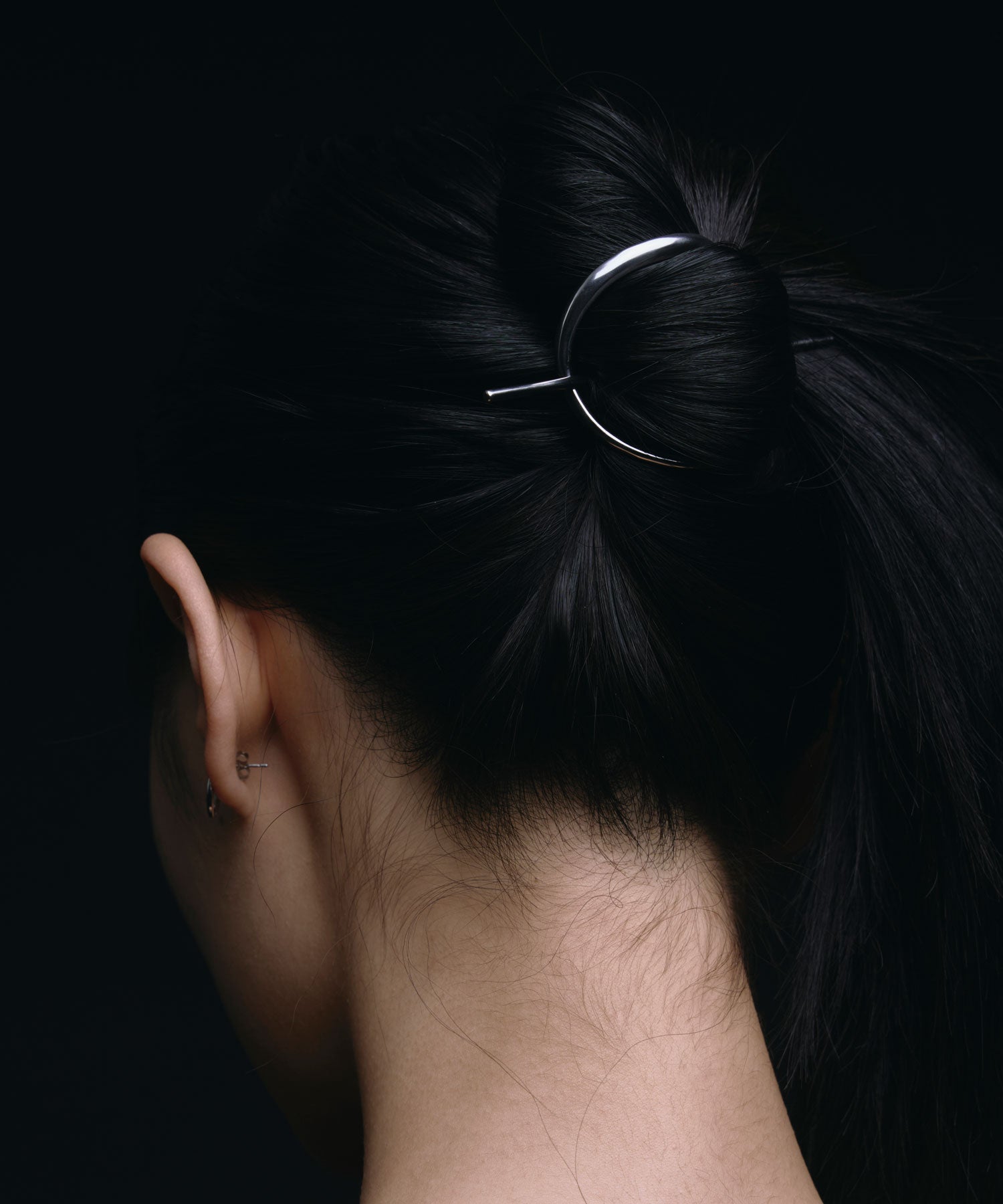 [銀色]圓形框架髮飾夾