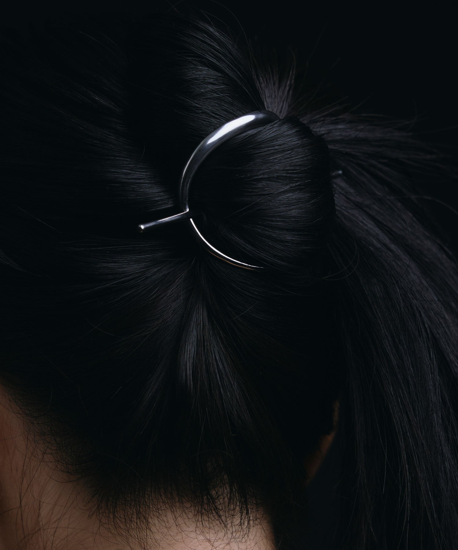 [銀色]圓形框架髮飾夾