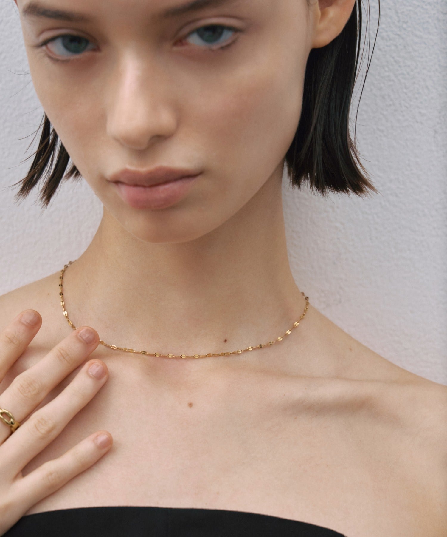 Gold] Petal Chain Necklace