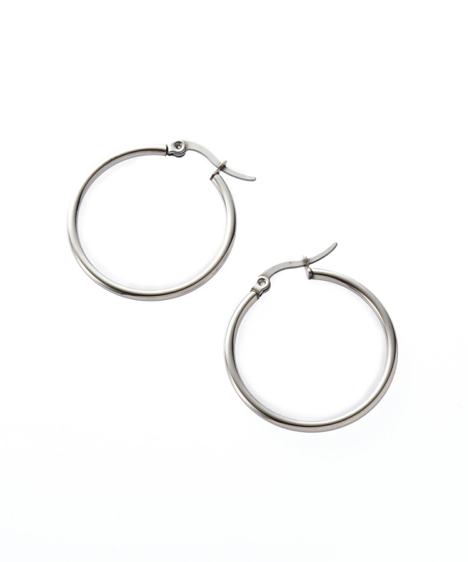 シルバー]ループピアス30mm