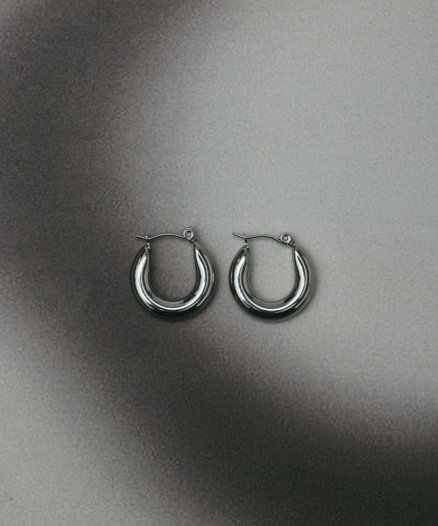 [Silver] Simple Hoop Earrings