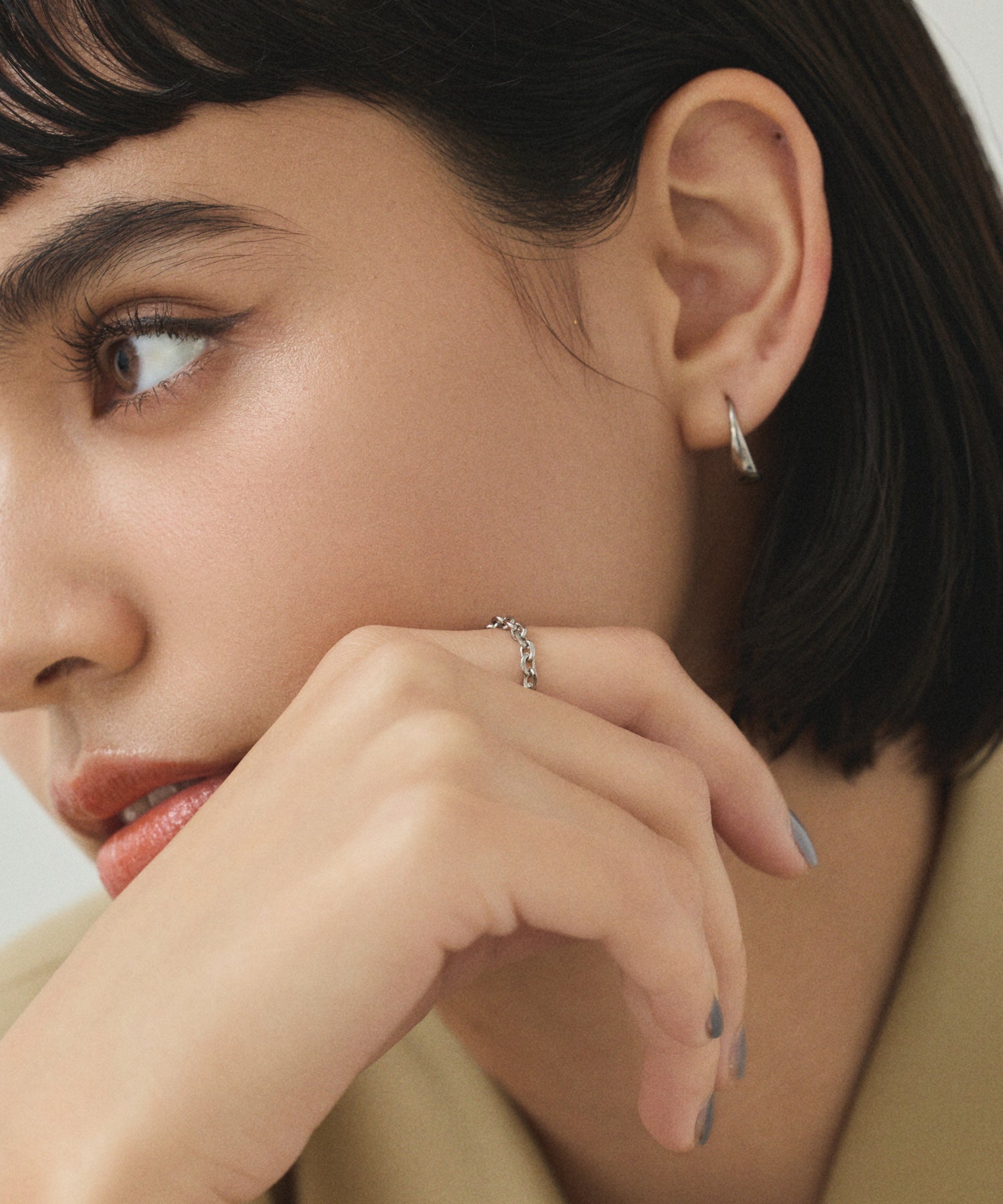 [Silver] Flat Icicle Earrings