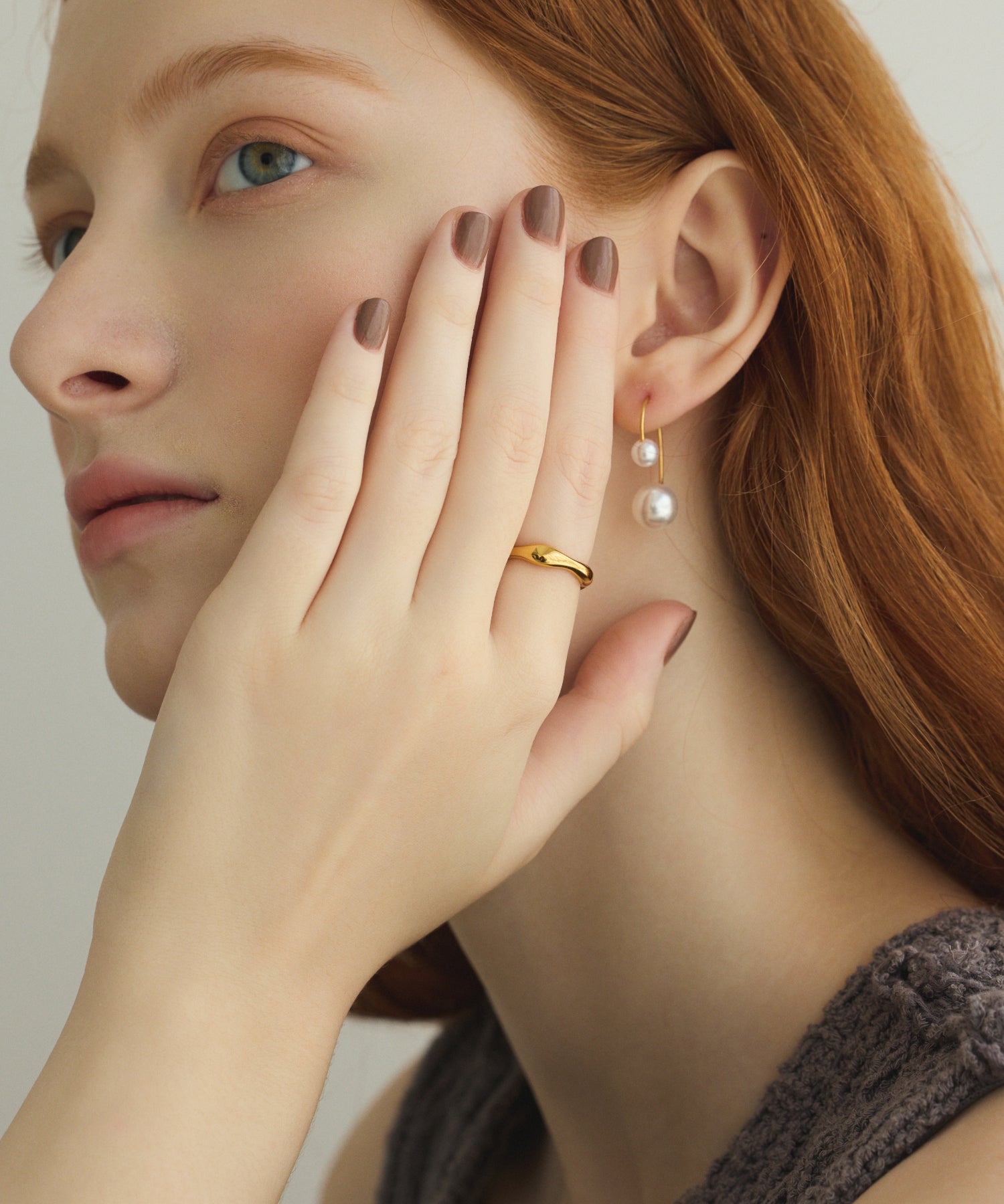 [Gold] Double Pearl Earrings