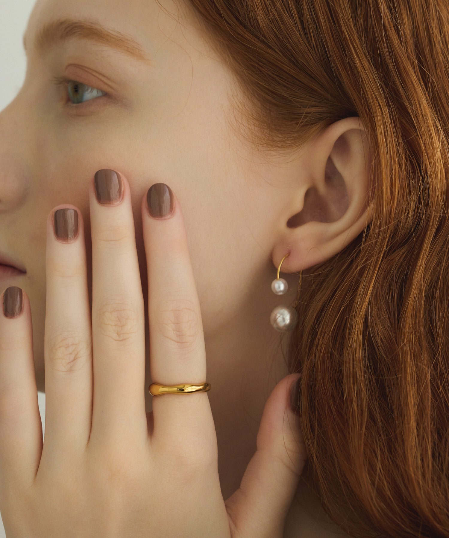 [Gold] Double Pearl Earrings