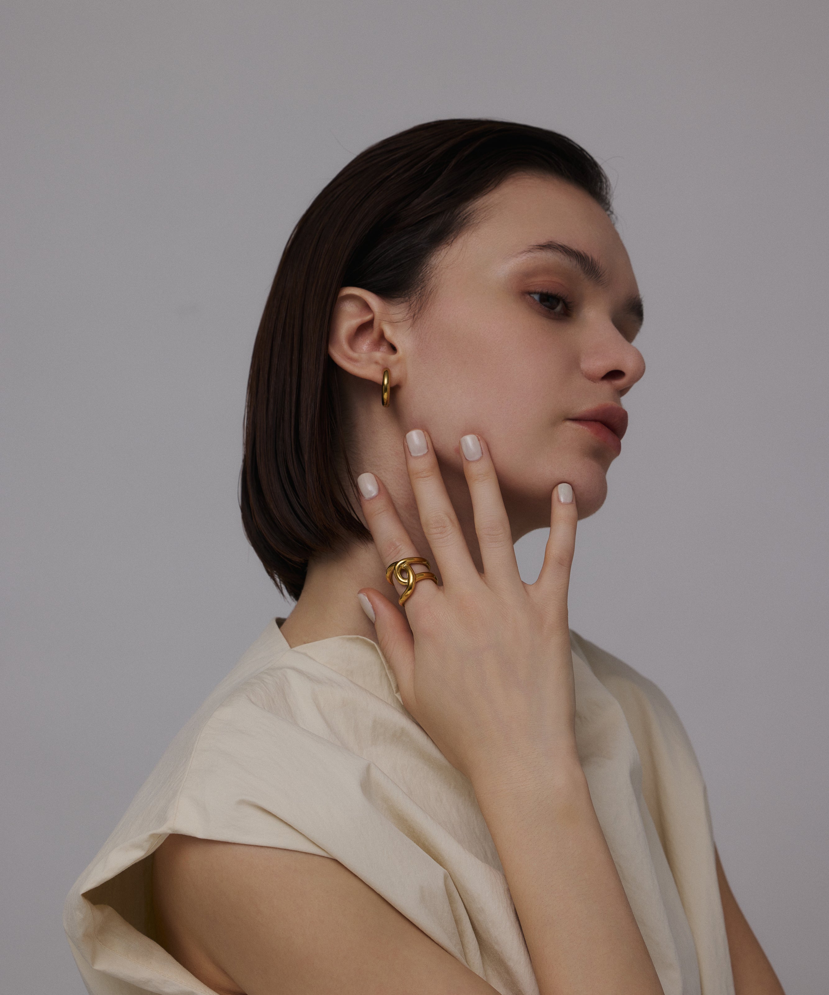 ゴールド]ビッグクロスリング