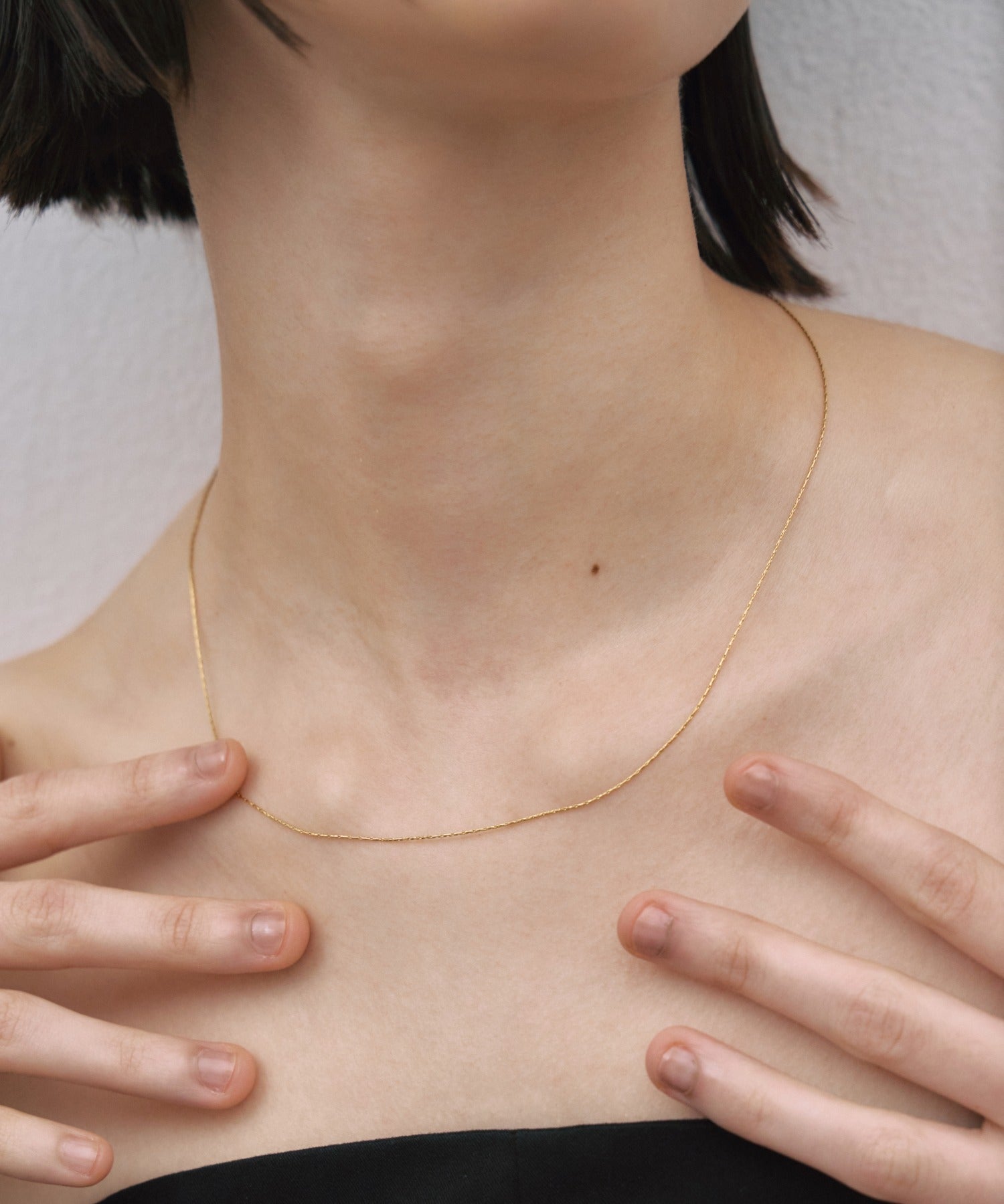  JEWELRY ネックレス　6mm 45cm ゴールド]0.6mmチェーンネックレス/45cm