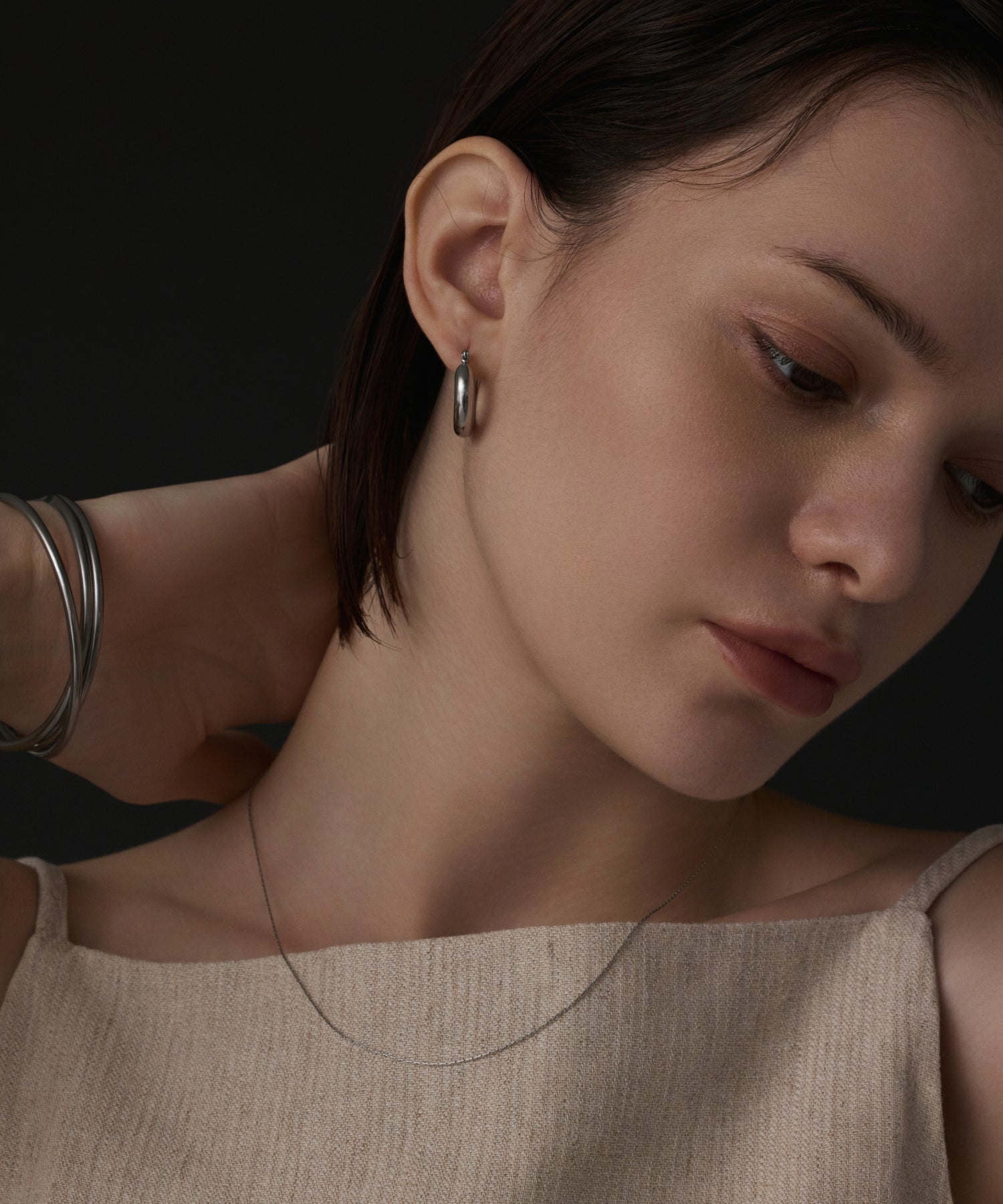 シルバー]0.6mmチェーンネックレス/45cm