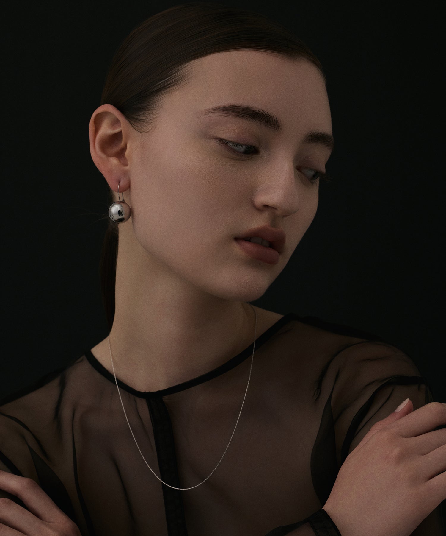 シルバー]0.6mmチェーンネックレス/45cm