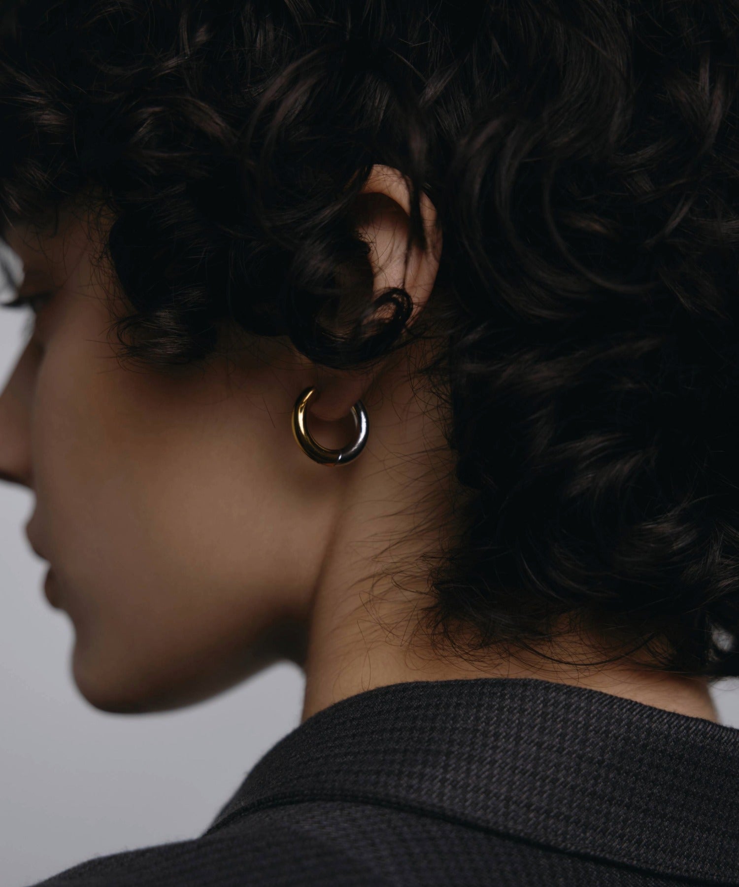 2way bicolor hoop earrings