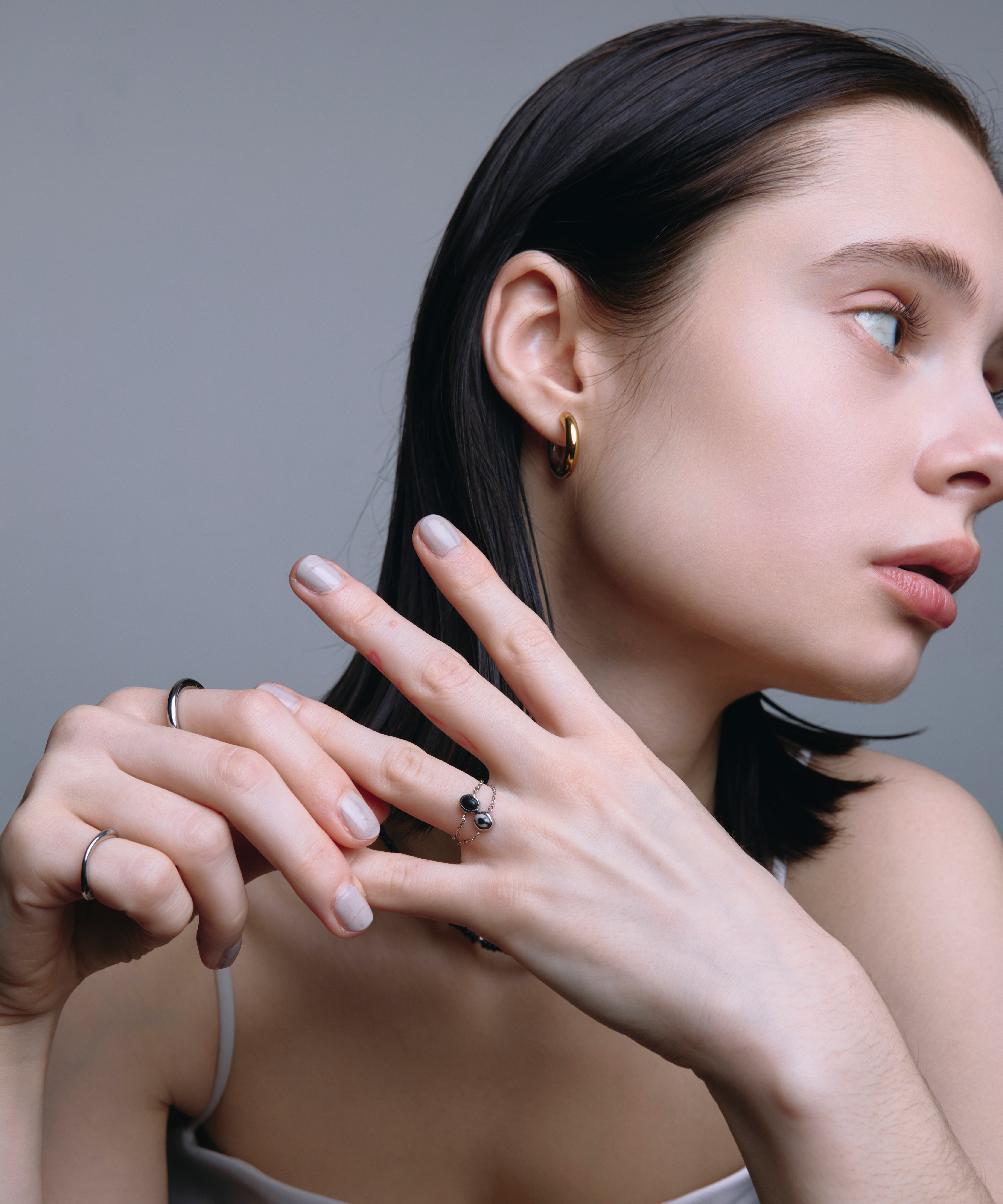 2wayバイカラーフープピアス