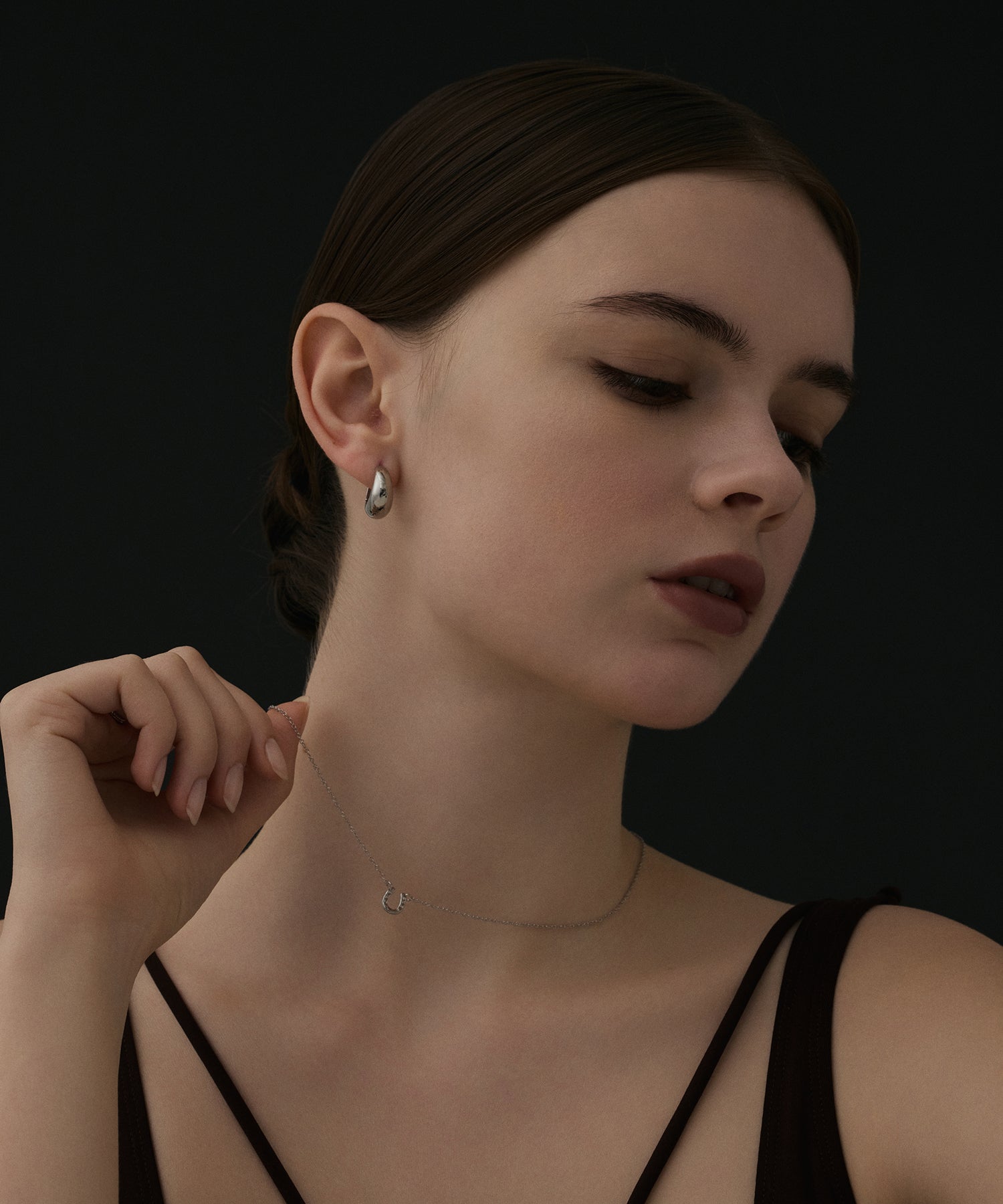 [シルバー]ドロップレットピアス