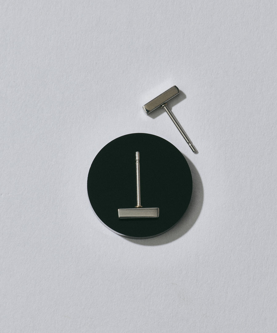 [Silver] Box Earrings