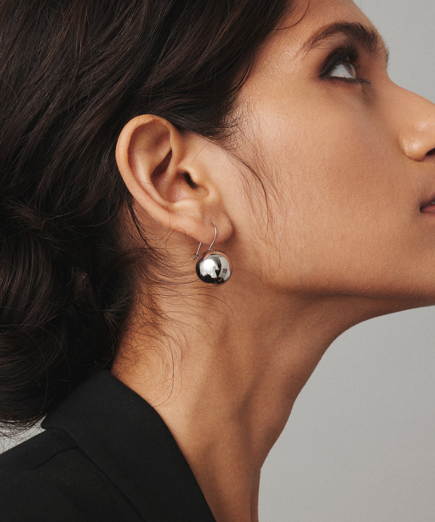 [Silver] Ball hook earrings