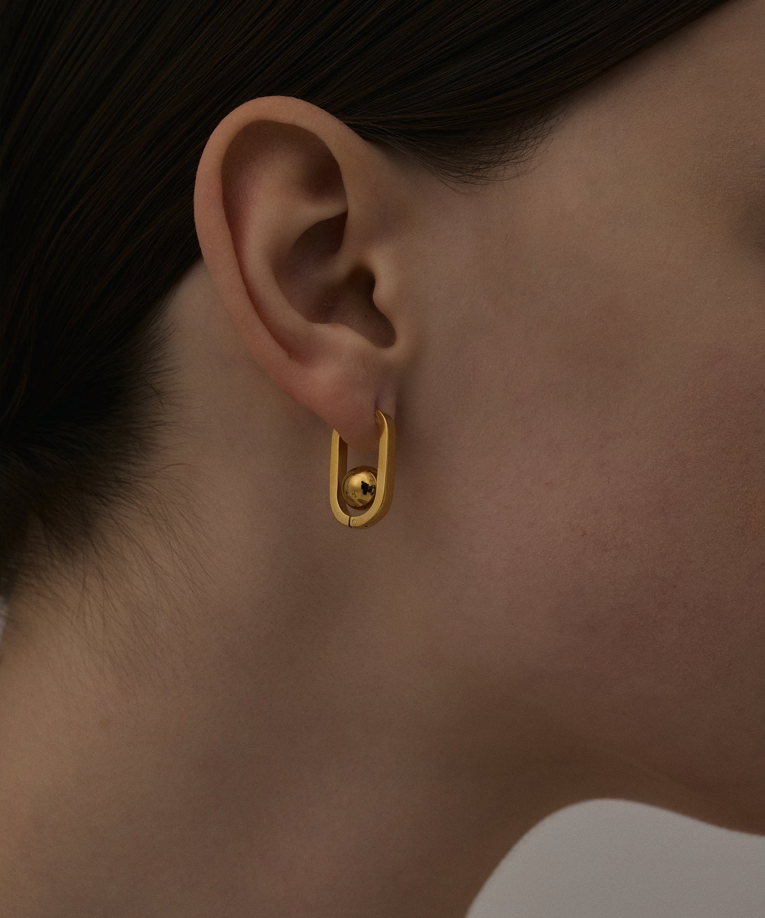 BONEE ゴールド ピアス BONEE＞SQUARE HOOP EARRINGS GOLD PLATED/ピアス