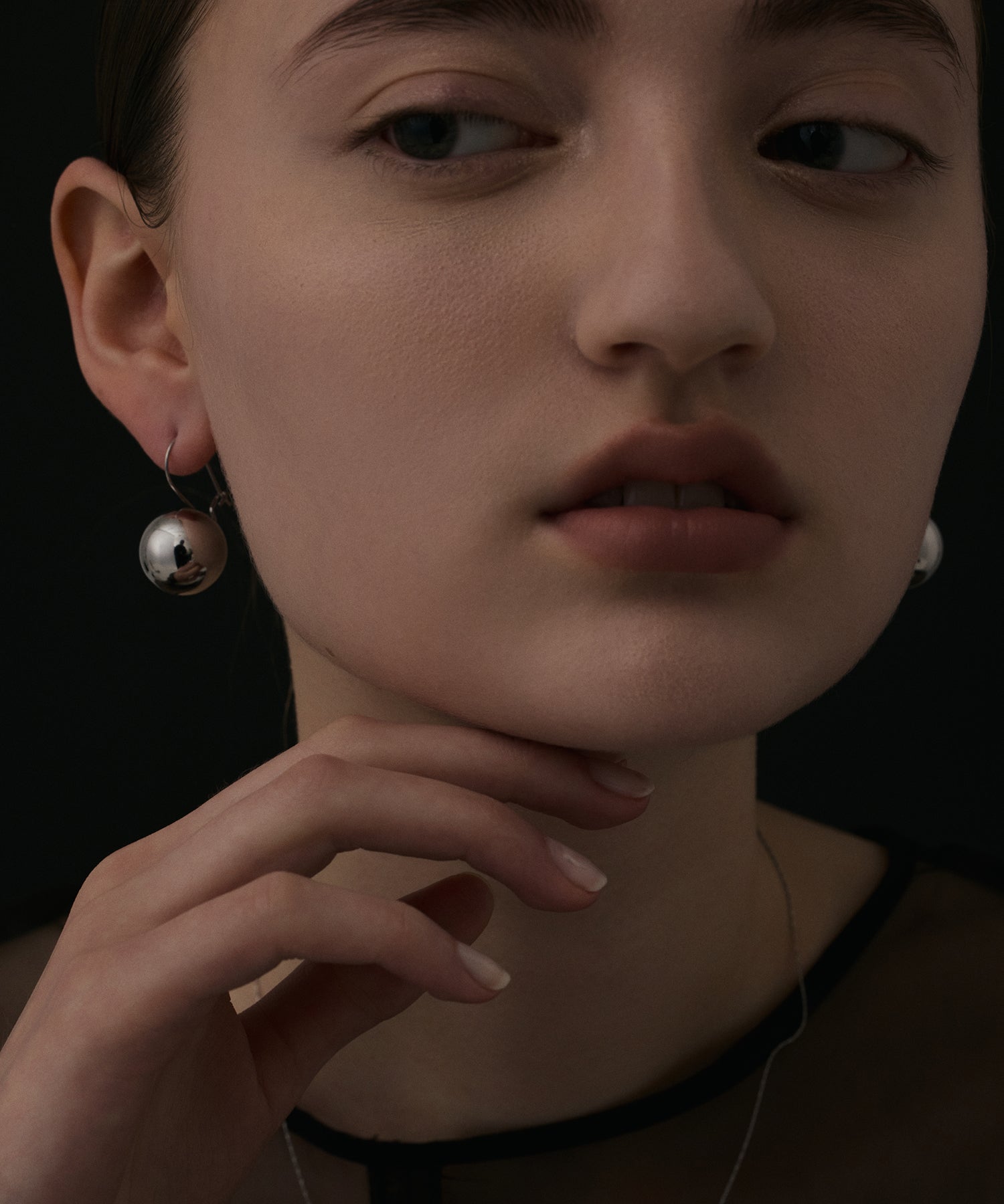 [Silver] Ball hook earrings