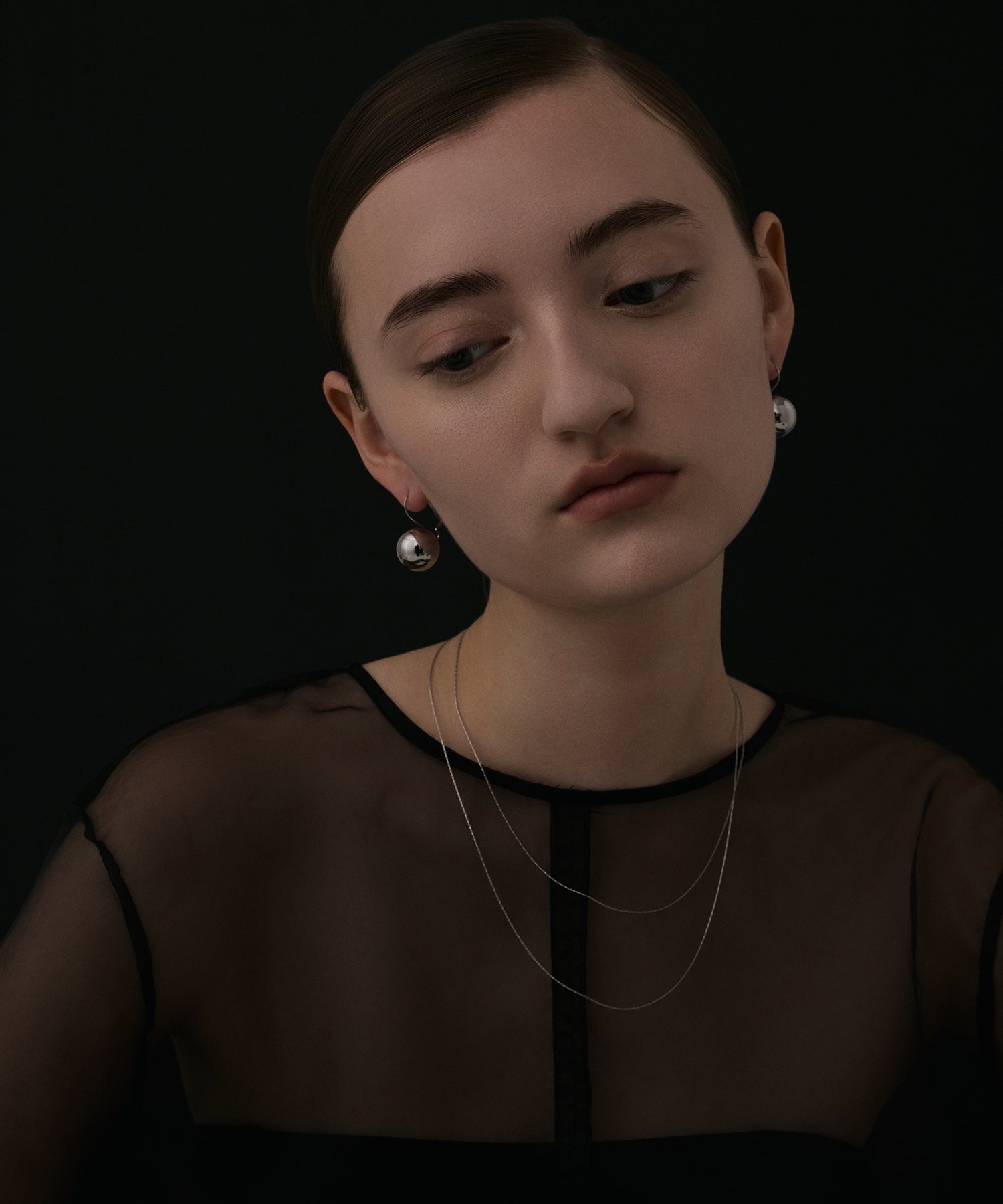 [Silver] Ball hook earrings