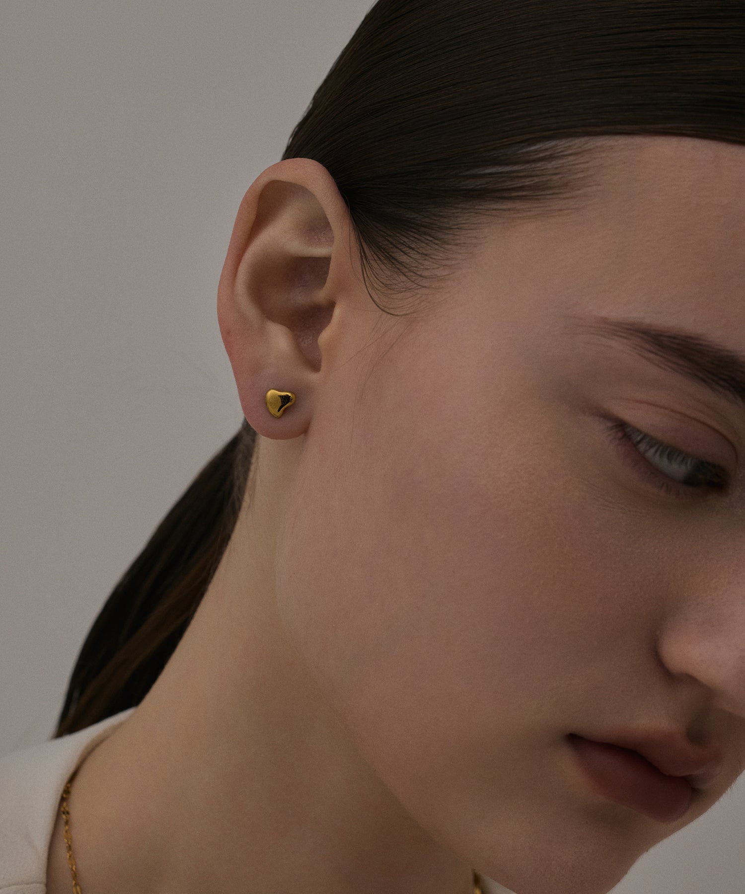 ピアス　ローリングハート　ゴールド ゴールド]ミニハートピアス